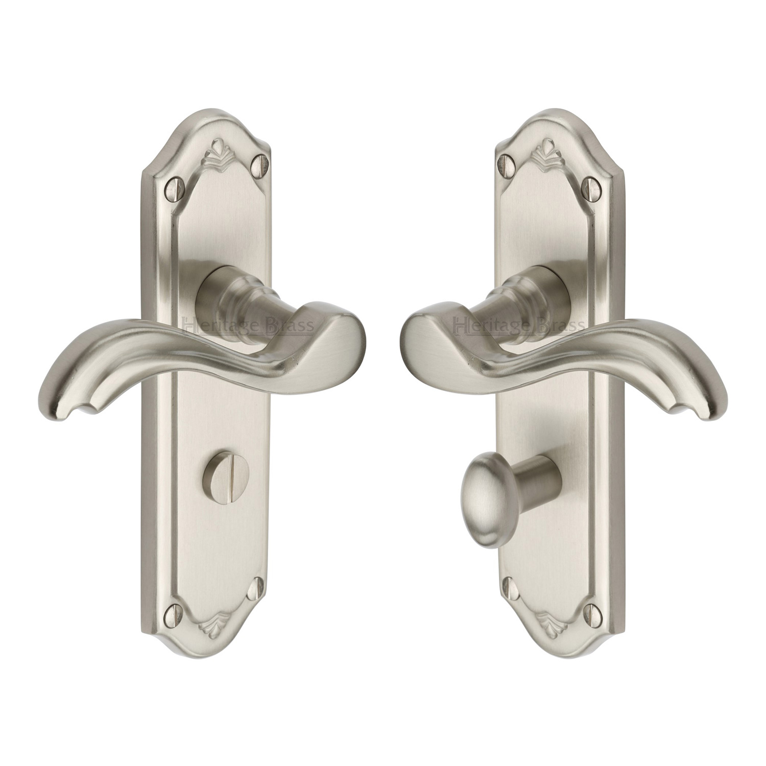 Heritage Brass Door Handle for Bathroom Lisboa Design