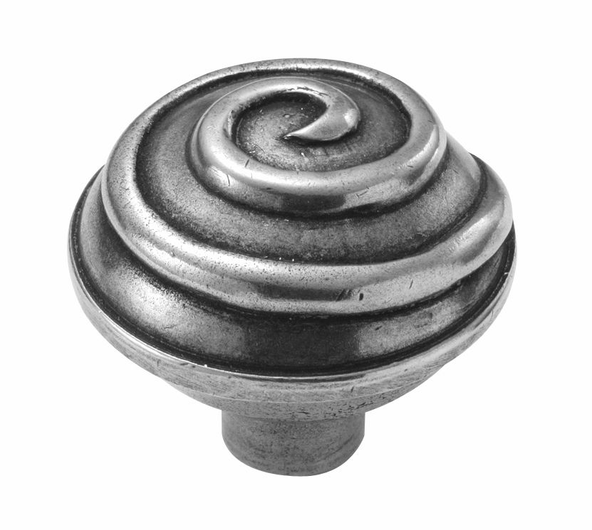 Swirl Genuine Pewter Cabinet Knob 