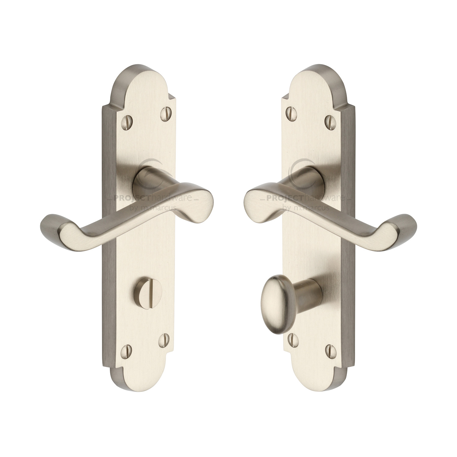 Project Hardware Door Handle for Bathroom Milton Design
