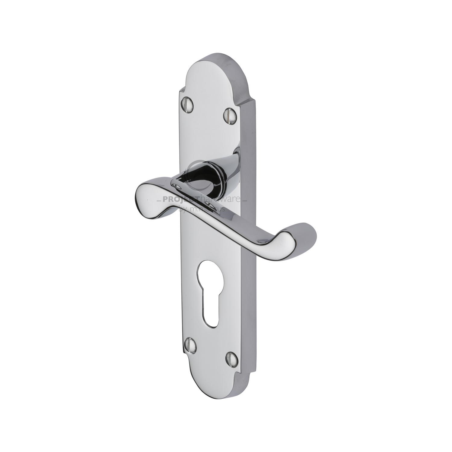 Project Hardware Door Handle for Euro Profile Plate Milton Design