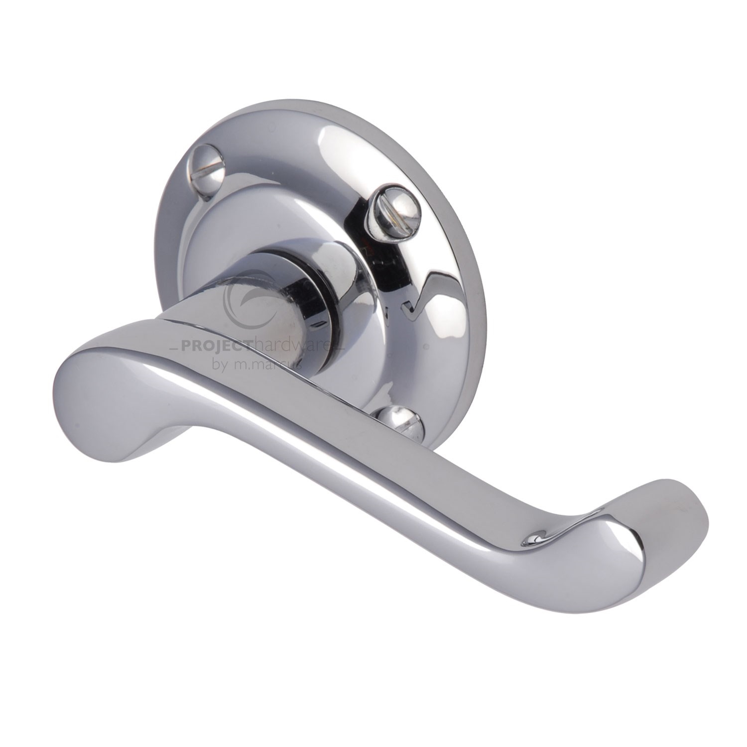 Project Hardware Door Handle Lever Latch on Round Rose Malvern Design