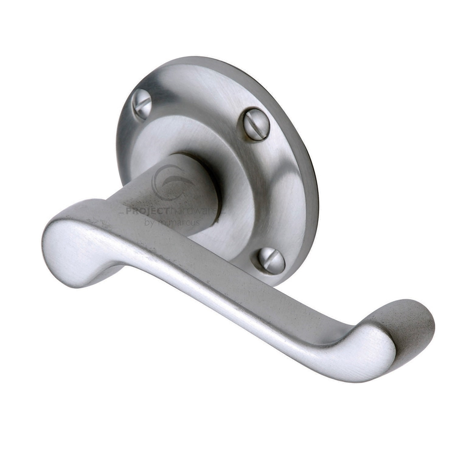 Project Hardware Door Handle Lever Latch on Round Rose Malvern Design