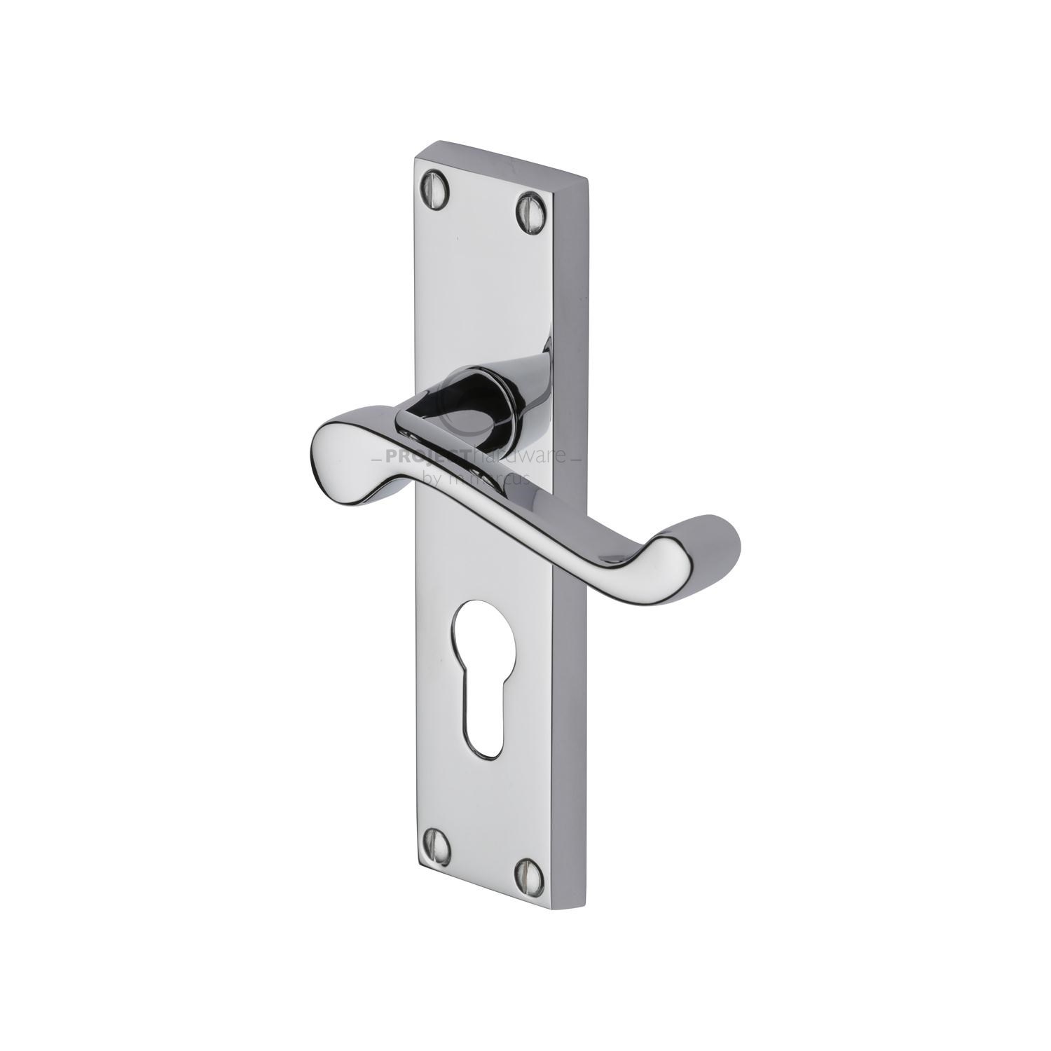 Project Hardware Door Handle for Euro Profile Plate Malvern Design