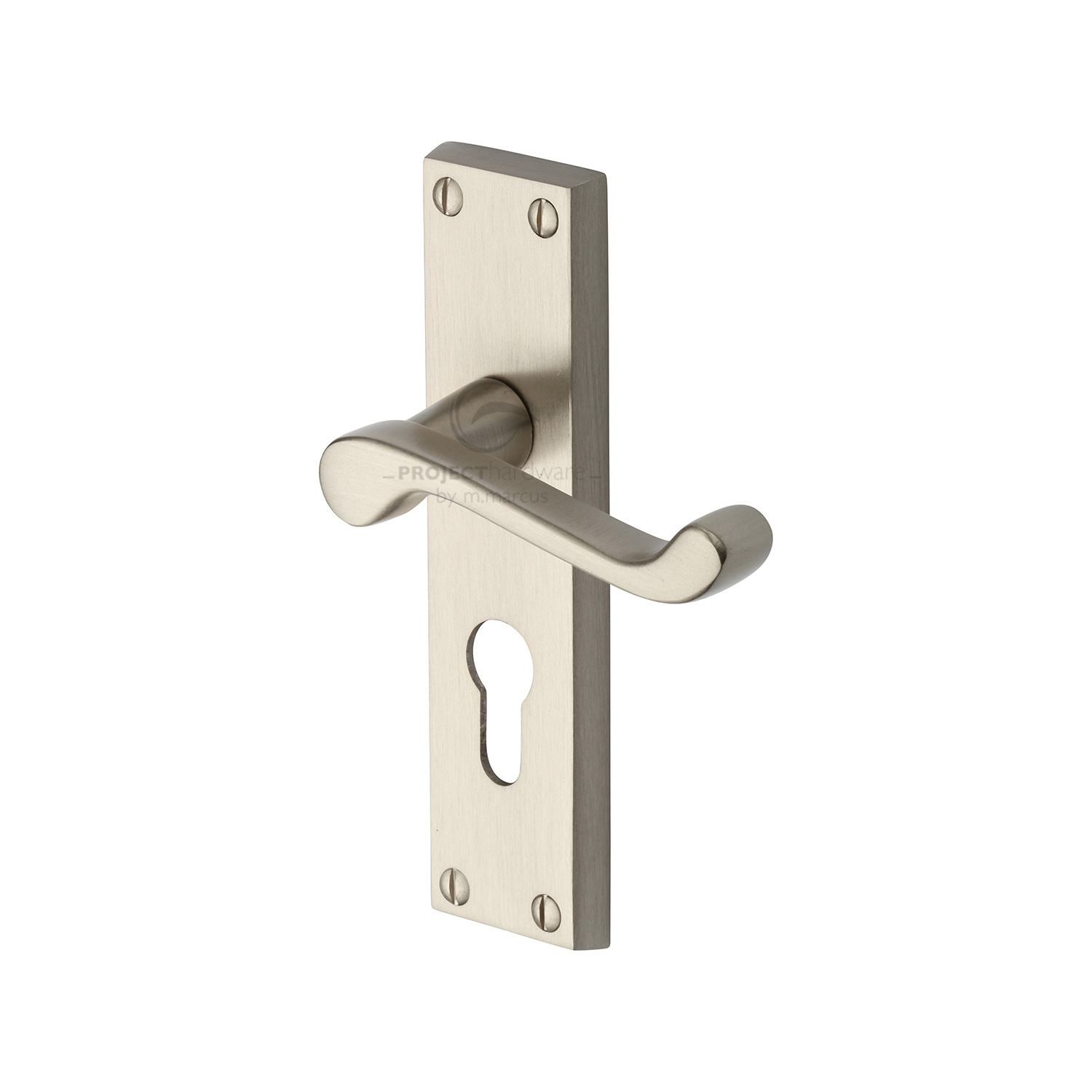 Project Hardware Door Handle for Euro Profile Plate Malvern Design