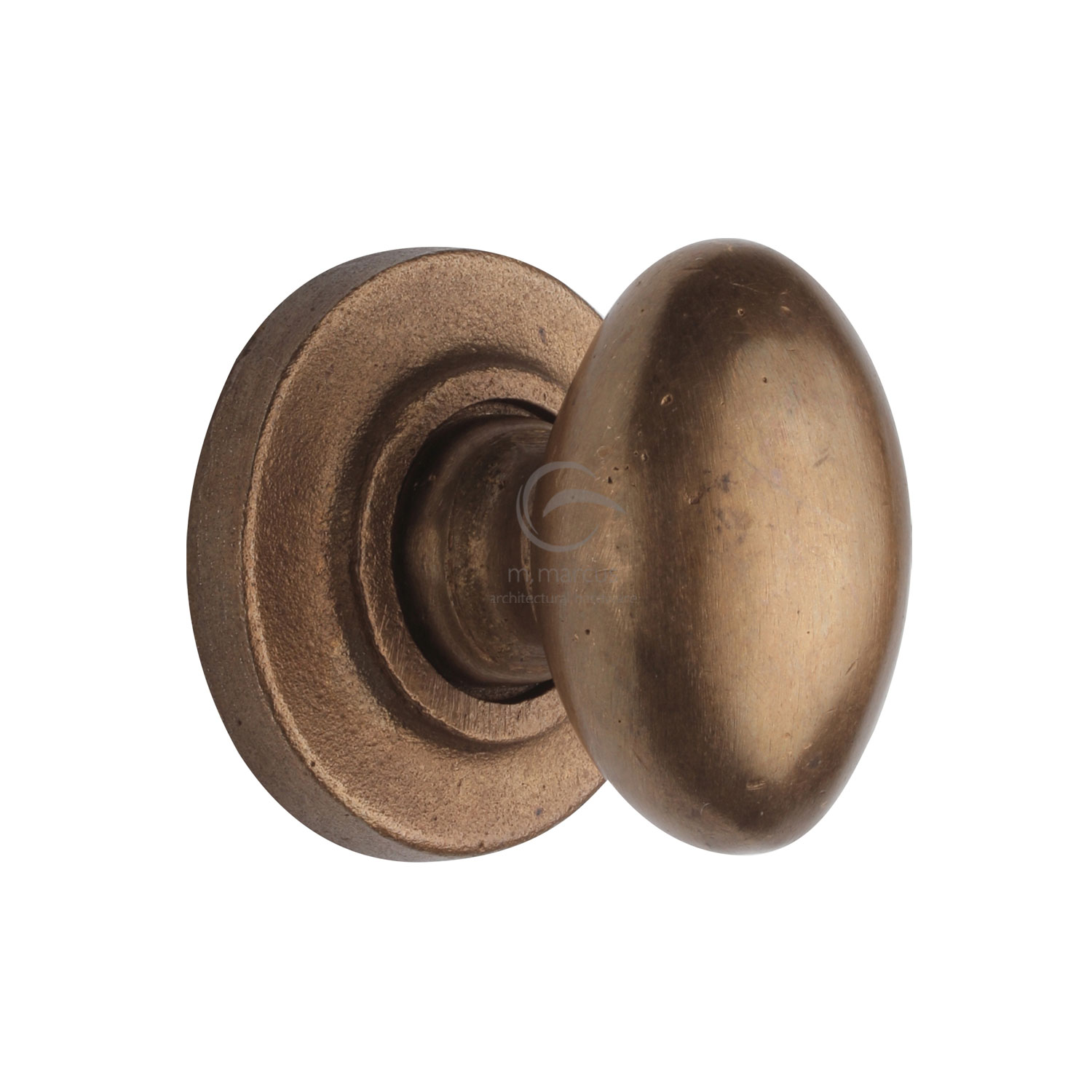 Solid Bronze Cabinet Knob Oval Design 38mm