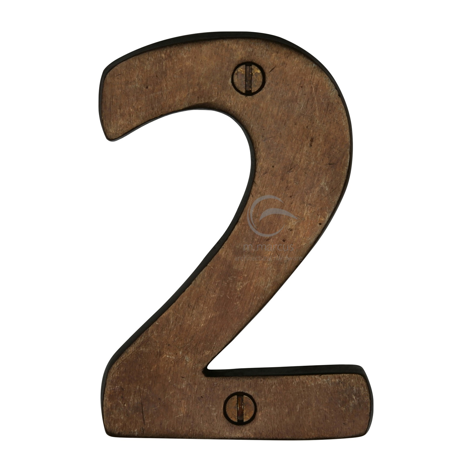 Solid Bronze Numeral 2 Face Fix 76mm (3")