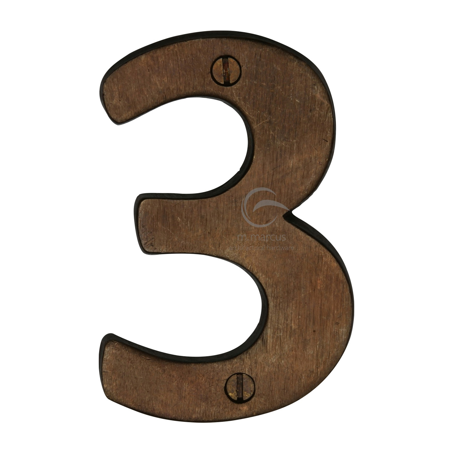 Solid Bronze Numeral 3 Face Fix 76mm (3")