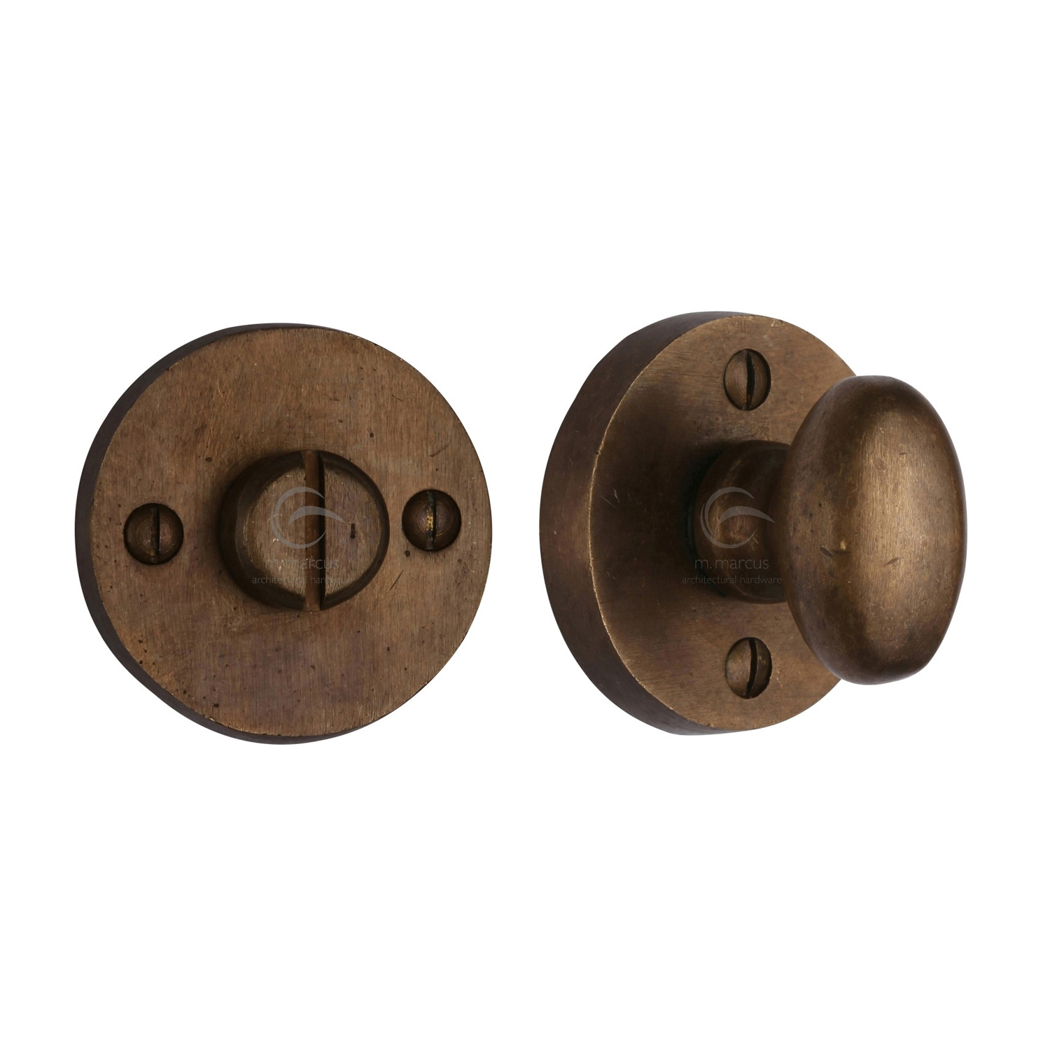 Solid Bronze Round Thumbturn & Emergency Release for Bathroom & Bedroom Doors