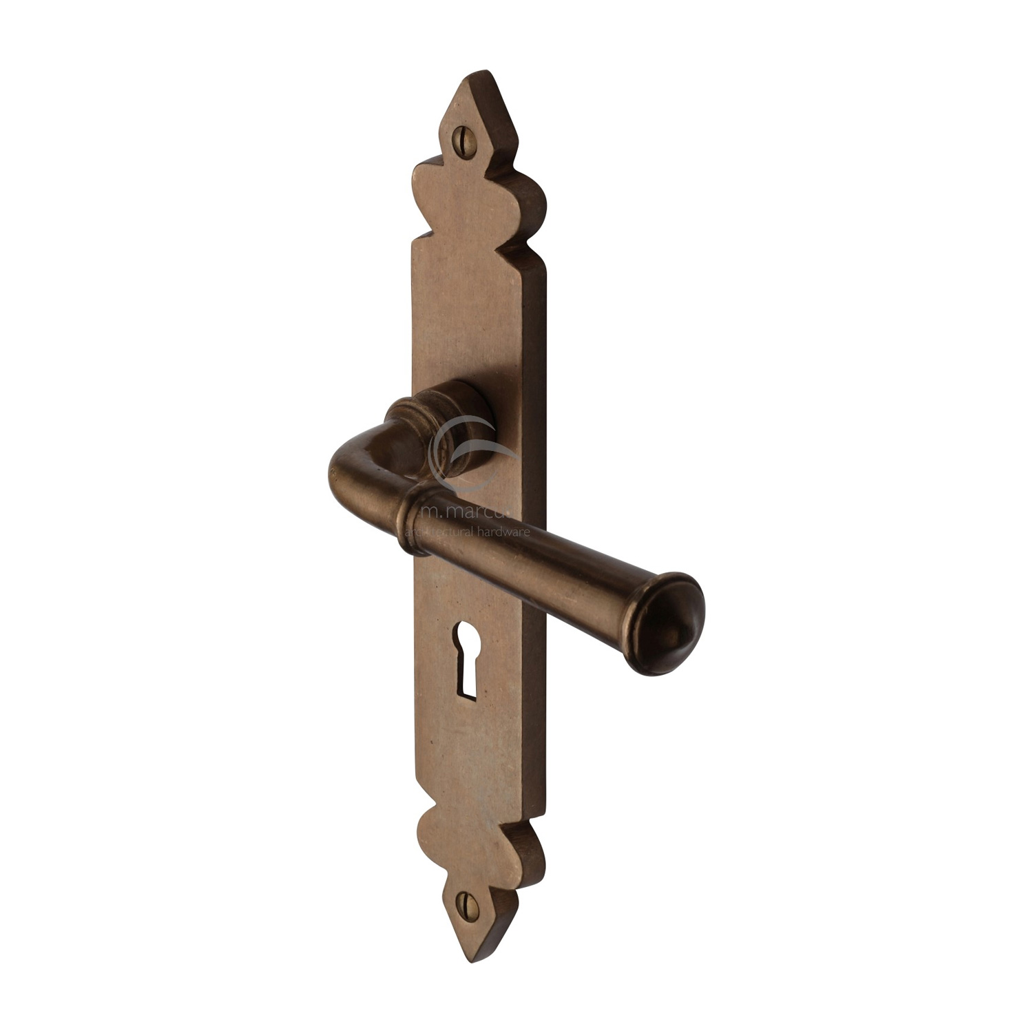 Solid Bronze Door Handle Lever Lock Ludlow Design