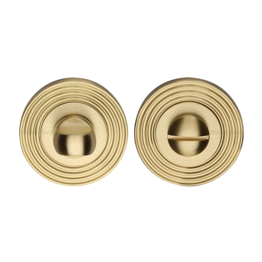 Heritage Brass - Reeded Thumbturn & Emergency Release - Satin Brass 