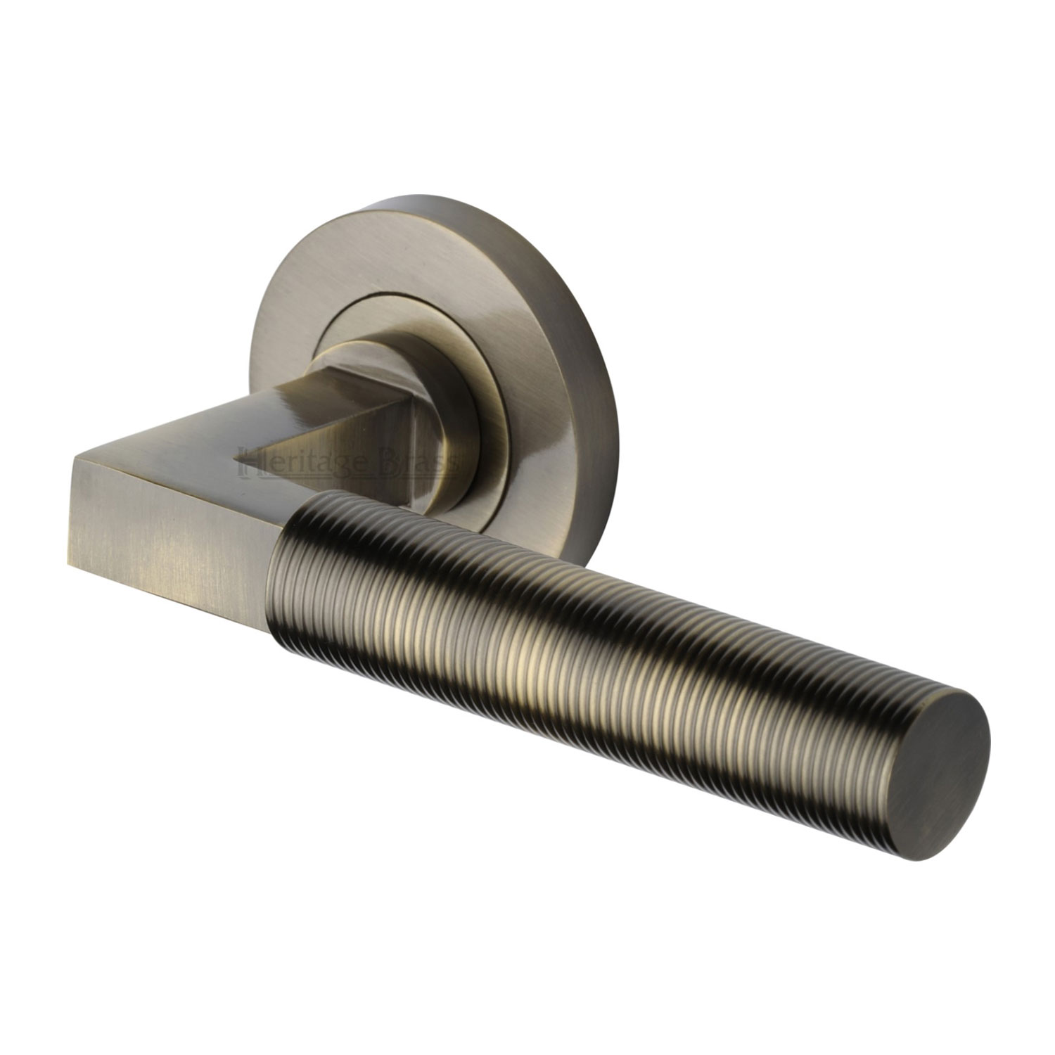 Heritage Brass Door Handle Lever on Rose Spectral Design