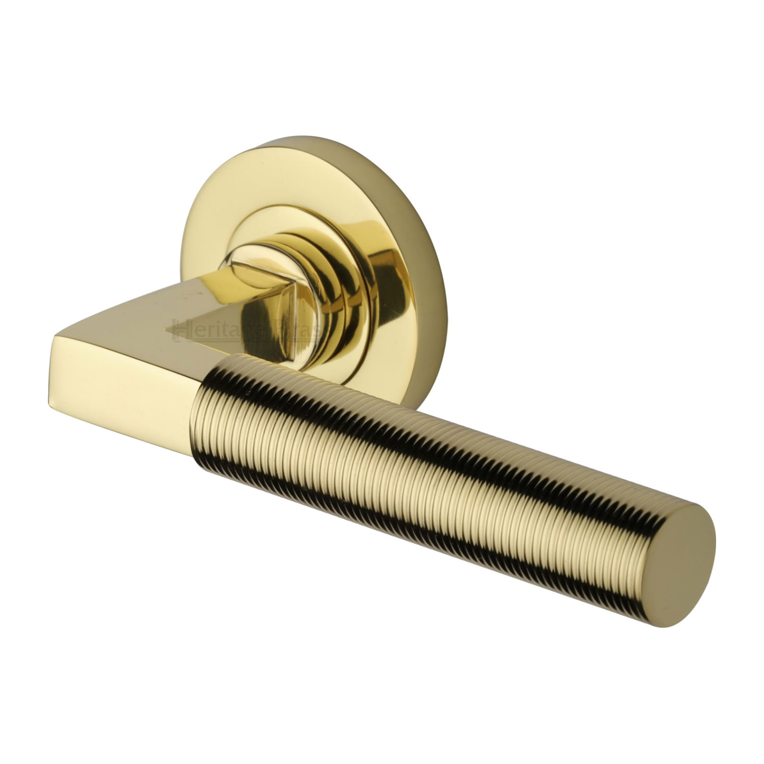 Heritage Brass Door Handle Lever on Rose Spectral Design