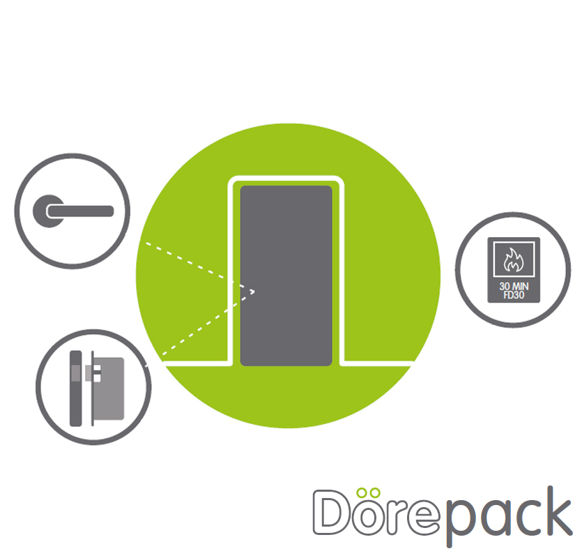 Dörepack Single Latched Door with Lever Handles FD30
