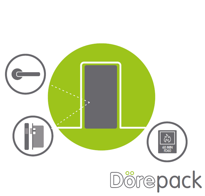 Dörepack Single Latched Door with Lever Handles FD60