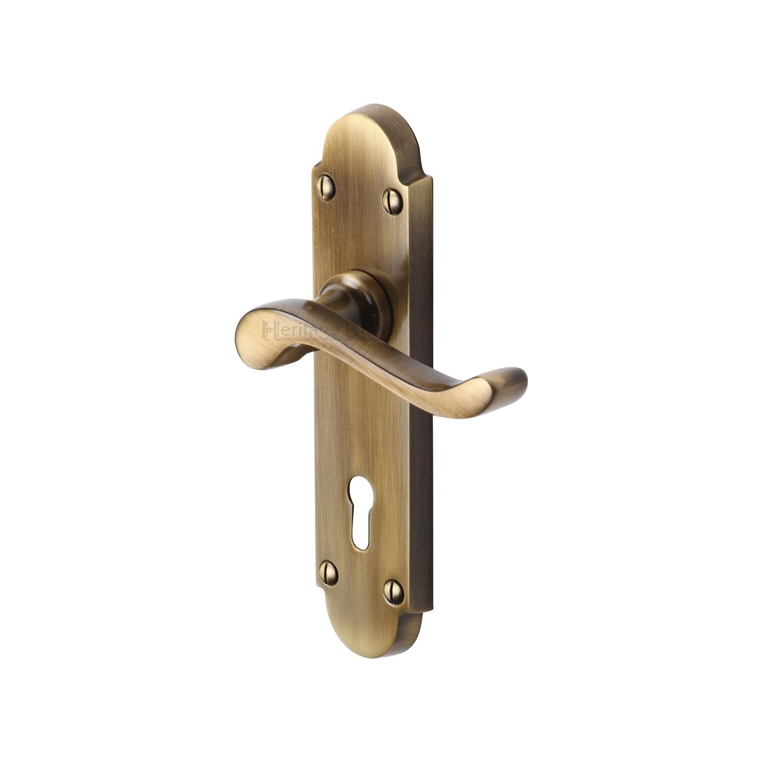 Heritage Brass Door Handle Lever Lock Savoy Design