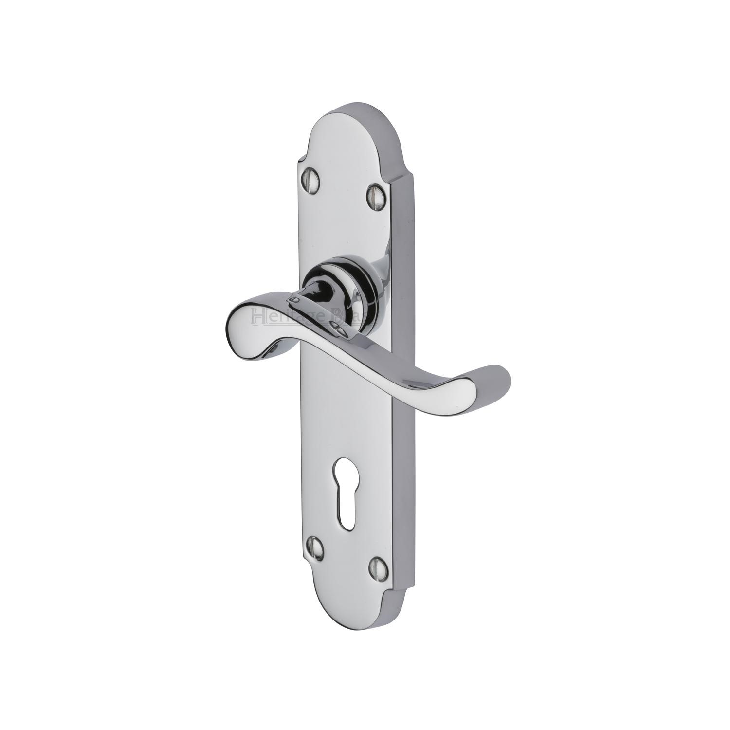 Heritage Brass Door Handle Lever Lock Savoy Design
