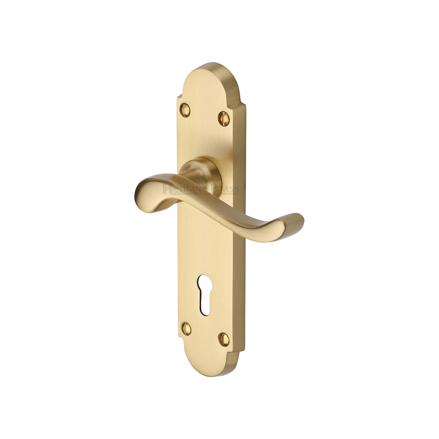 Heritage Brass Door Handle Lever Lock Savoy Design