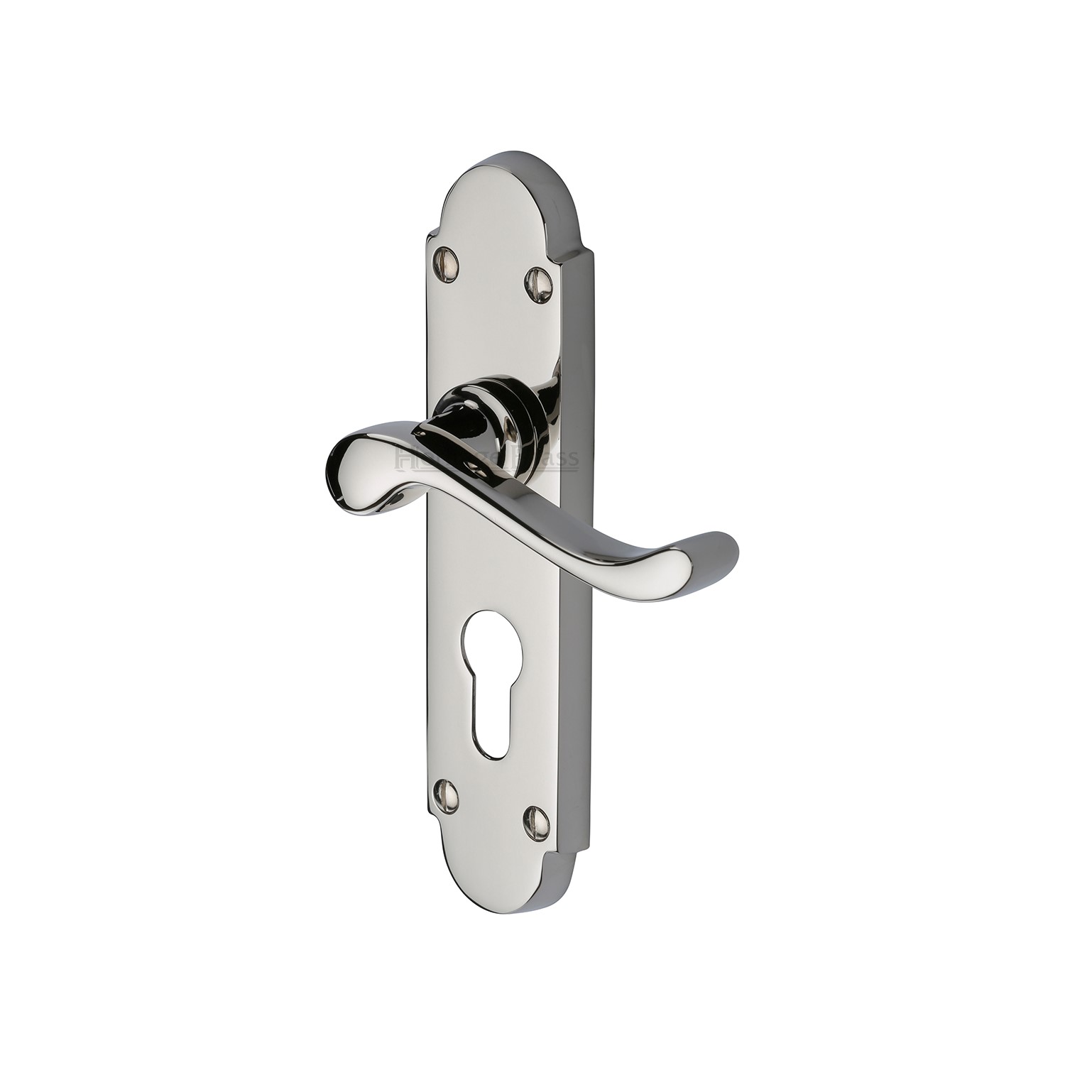 Heritage Brass Door Handle for Euro Profile Plate Savoy Design
