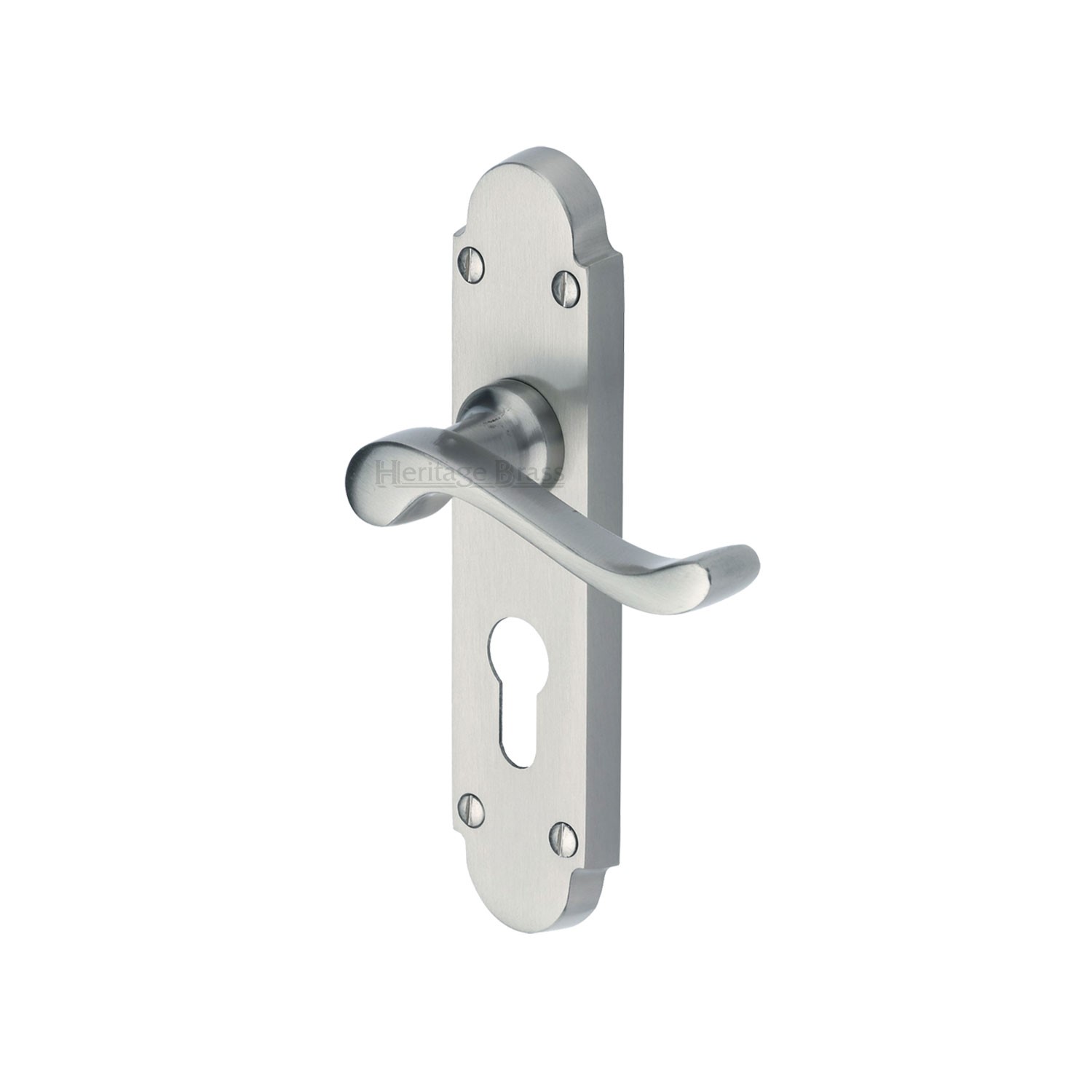 Heritage Brass Door Handle for Euro Profile Plate Savoy Design