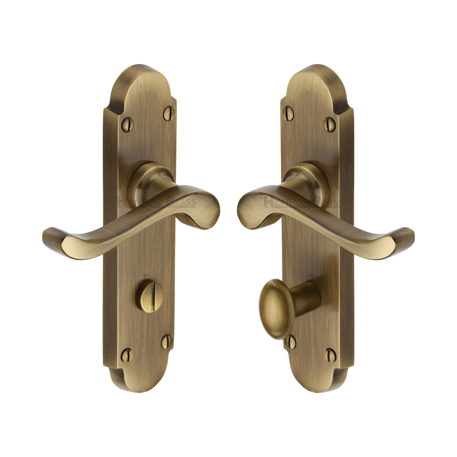 Heritage Brass Door Handle for Bathroom Savoy Design