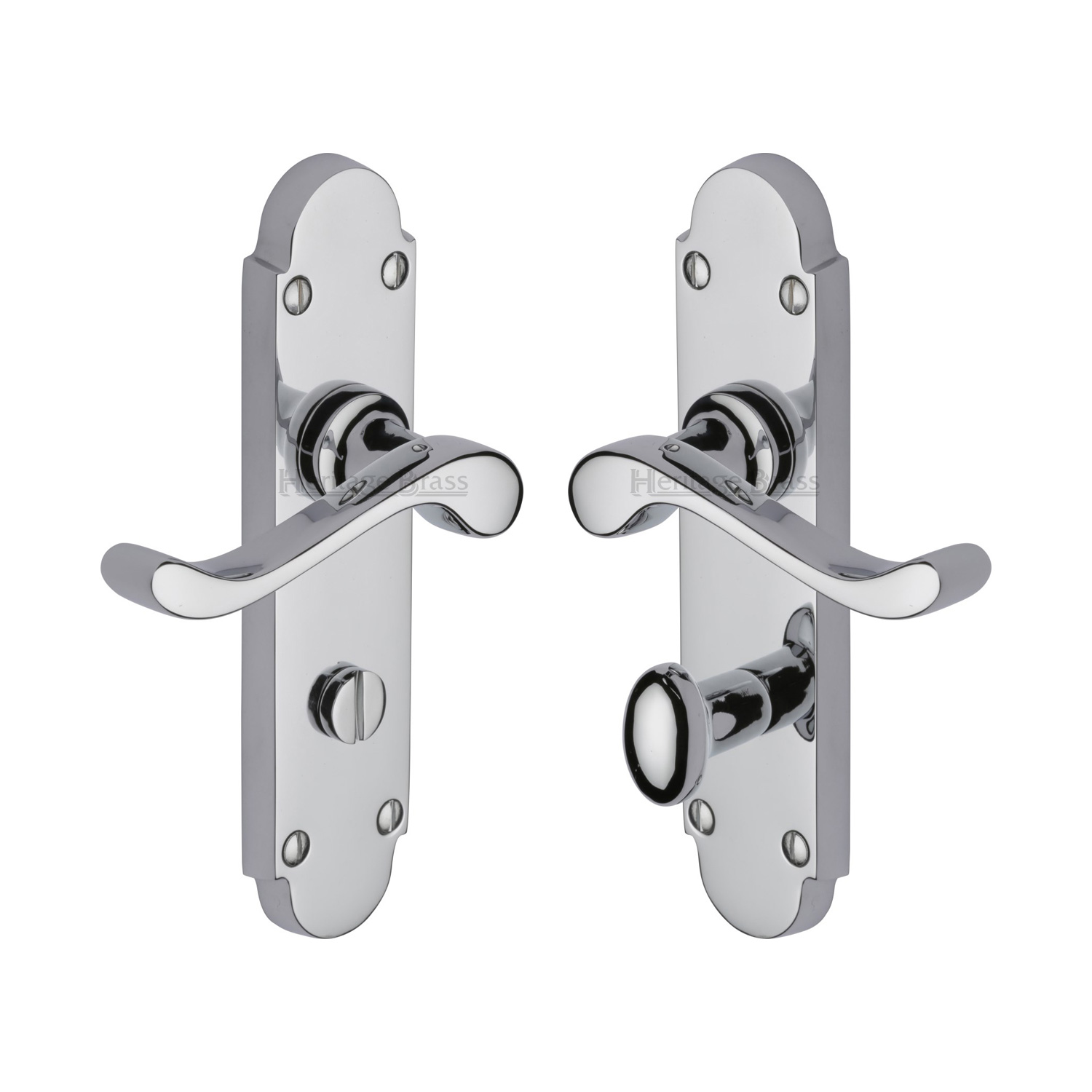 Heritage Brass Door Handle for Bathroom Savoy Design