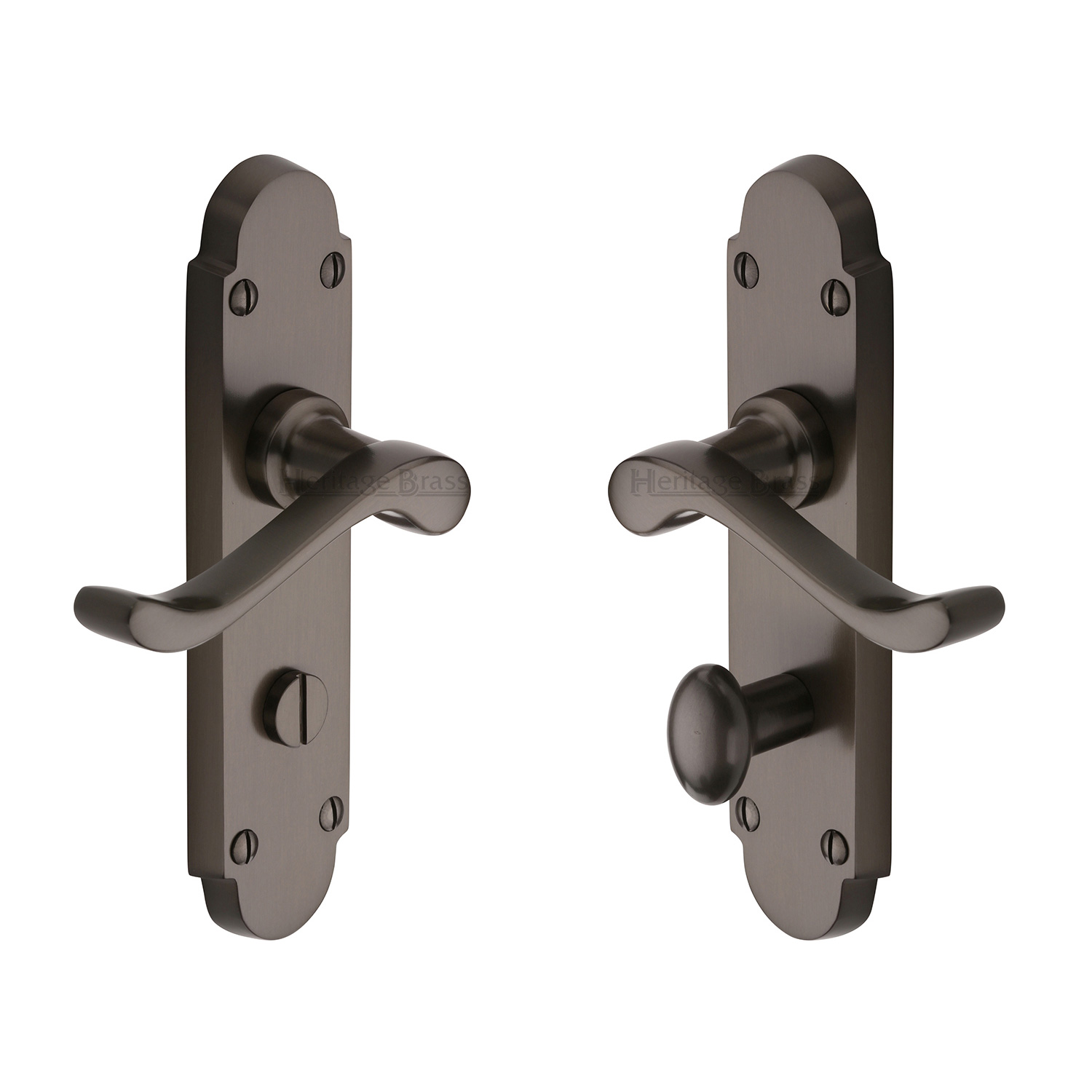 Heritage Brass Door Handle for Bathroom Savoy Design