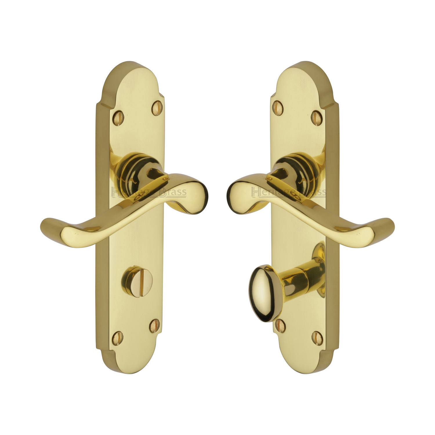 Heritage Brass Door Handle for Bathroom Savoy Design