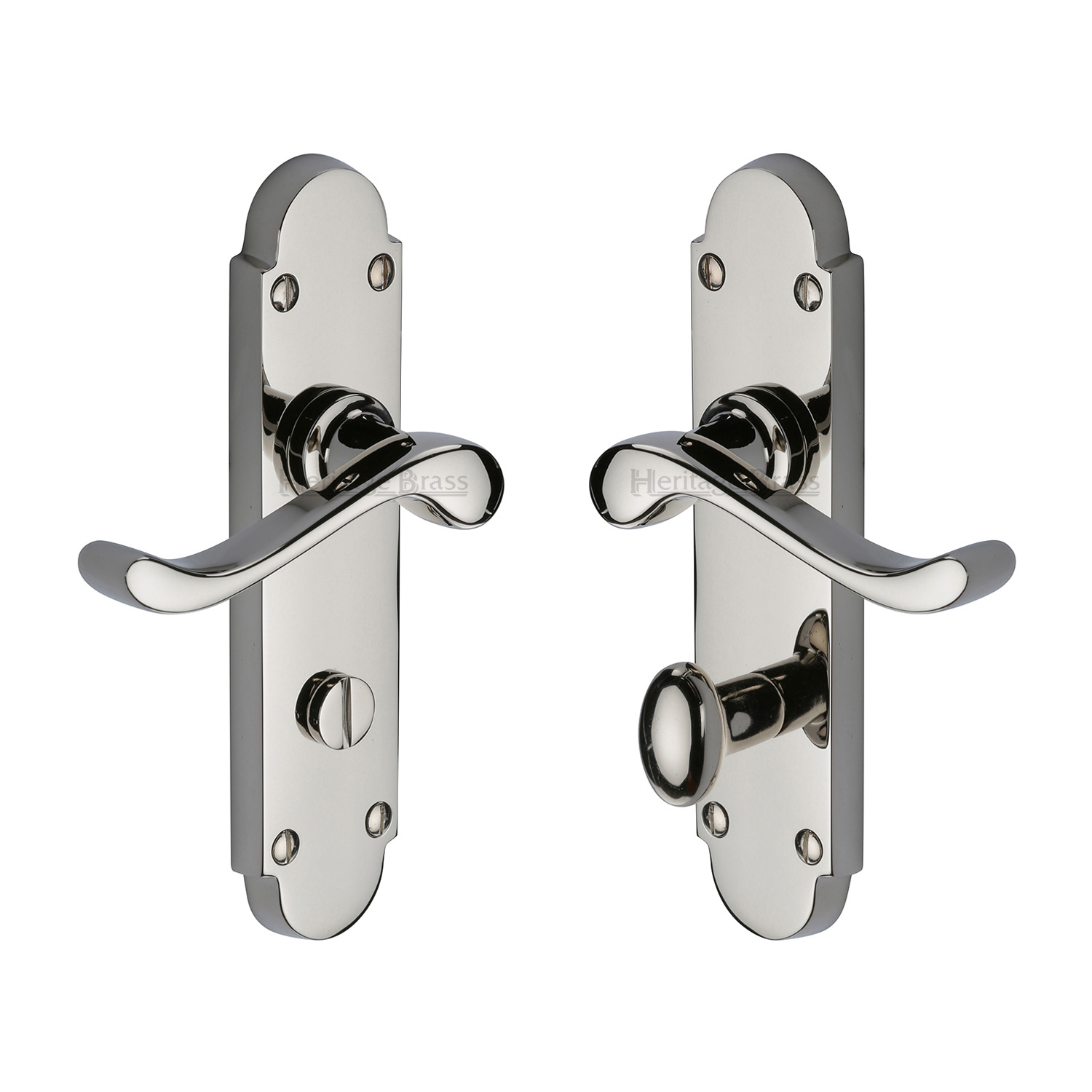Heritage Brass Door Handle for Bathroom Savoy Design
