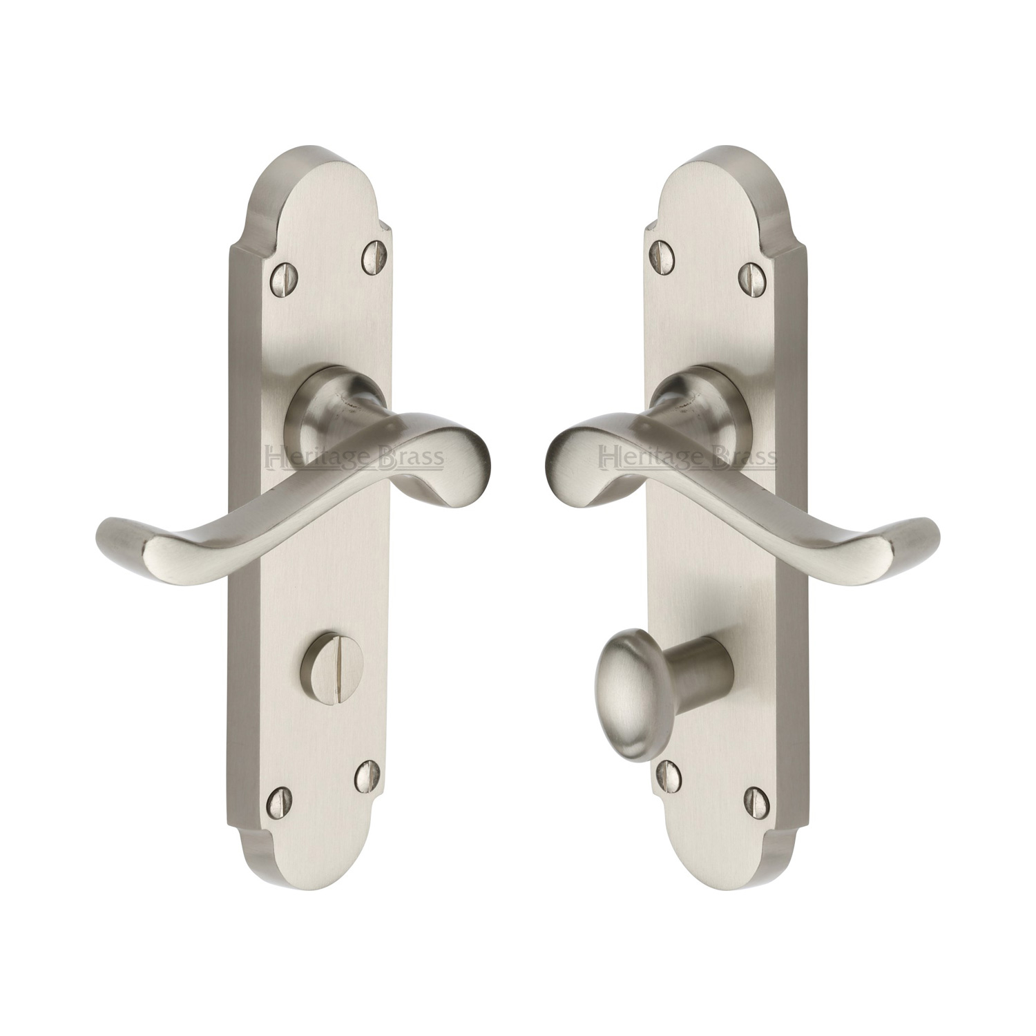 Heritage Brass Door Handle for Bathroom Savoy Design