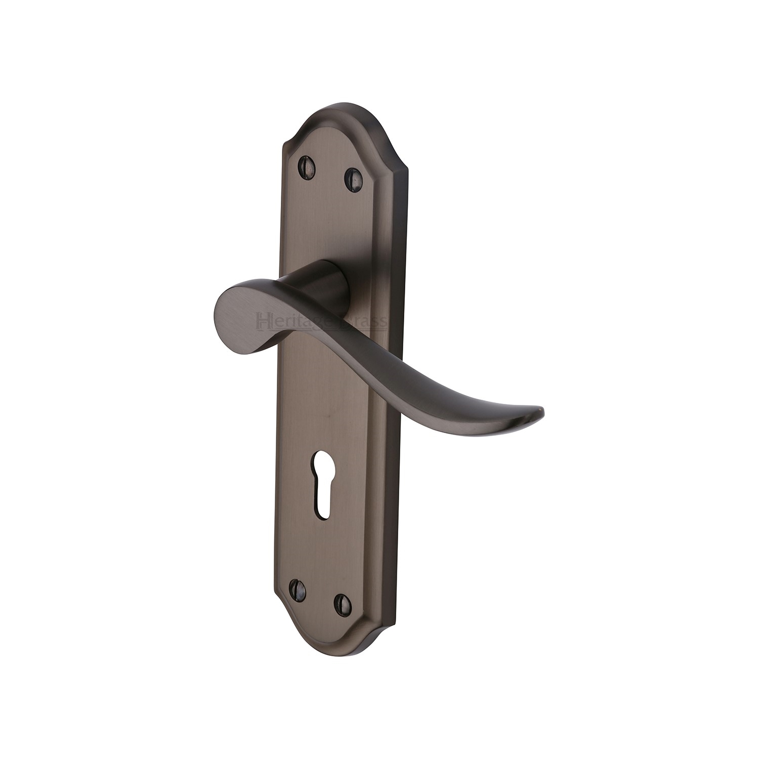Heritage Brass Door Handle Lever Lock Sandown Design