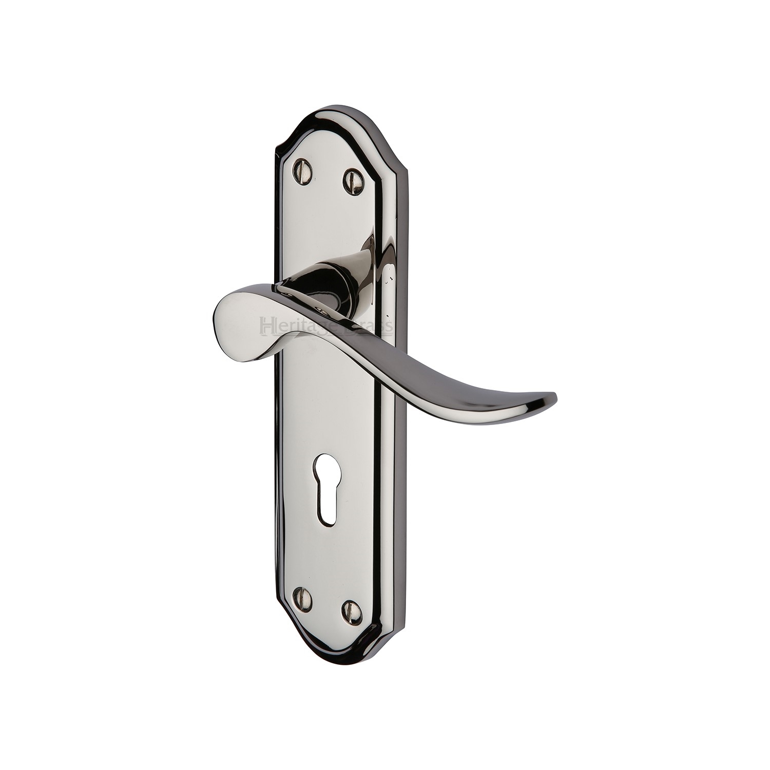 Heritage Brass Door Handle Lever Lock Sandown Design