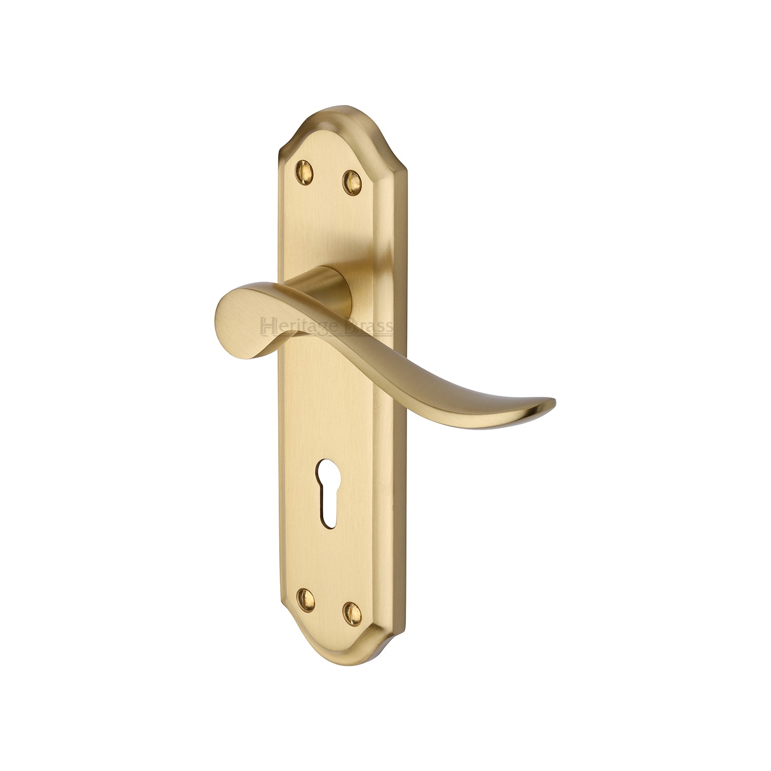 Heritage Brass Door Handle Lever Lock Sandown Design