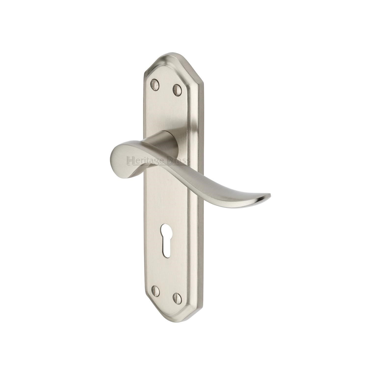 Heritage Brass Door Handle Lever Lock Sandown Design