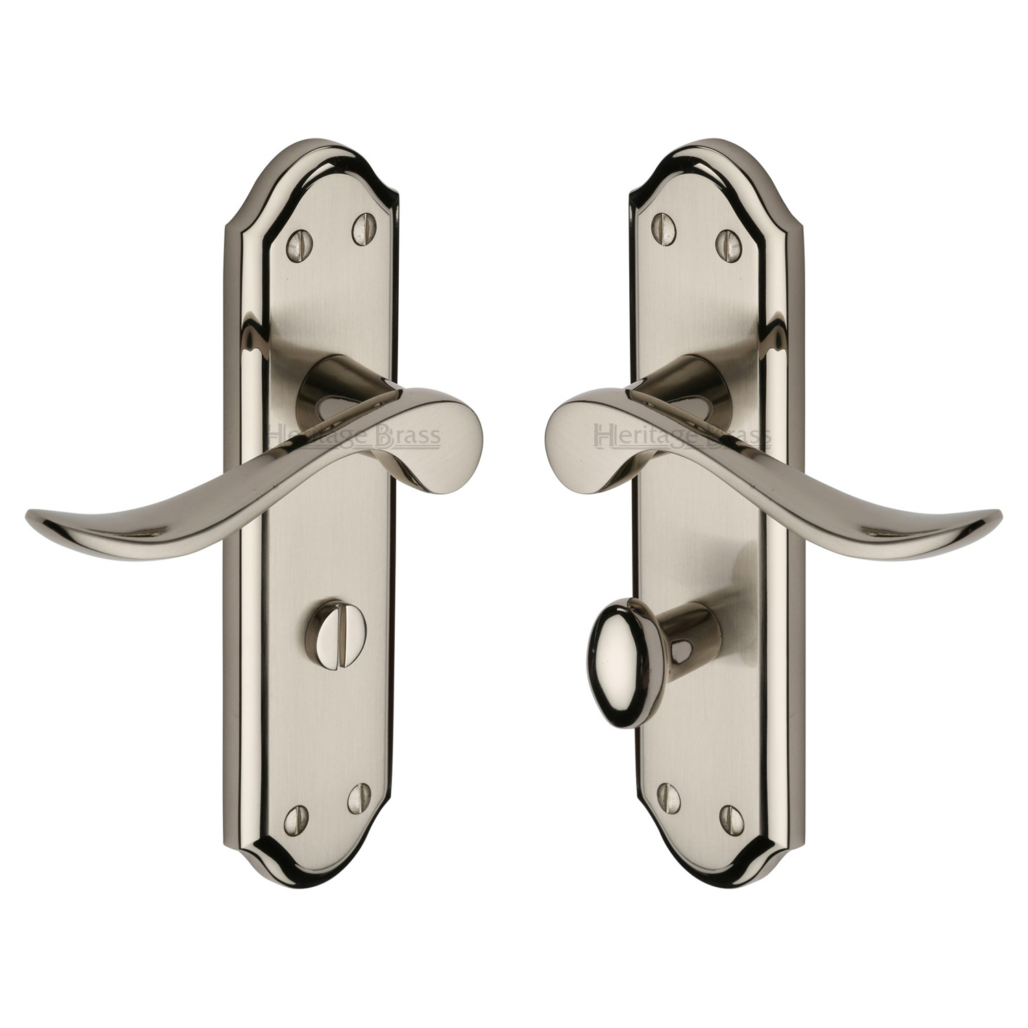 Heritage Brass Door Handle for Bathroom Sandown Design