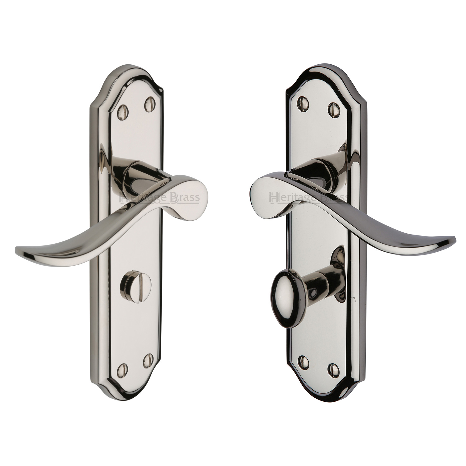 Heritage Brass Door Handle for Bathroom Sandown Design