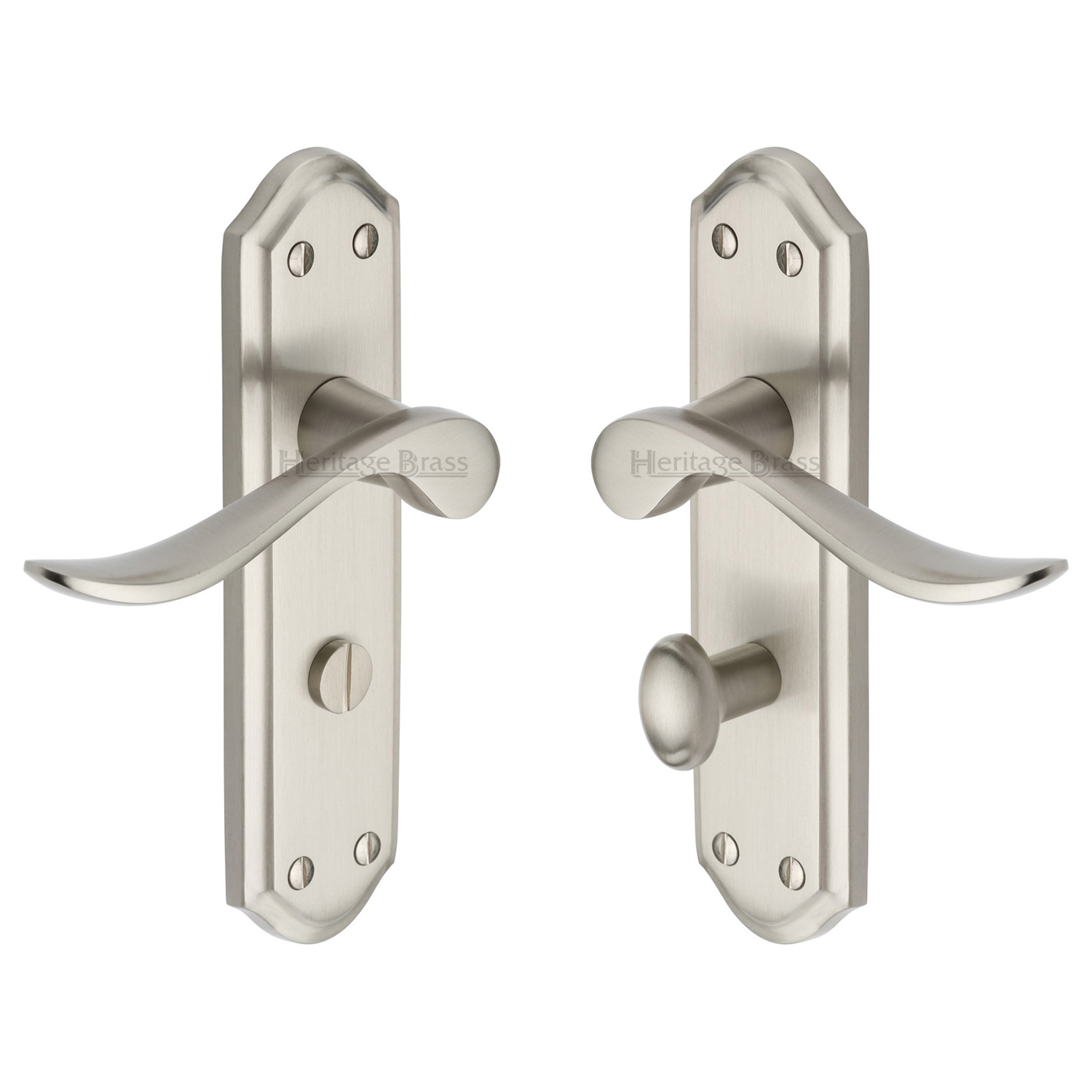 Heritage Brass Door Handle for Bathroom Sandown Design