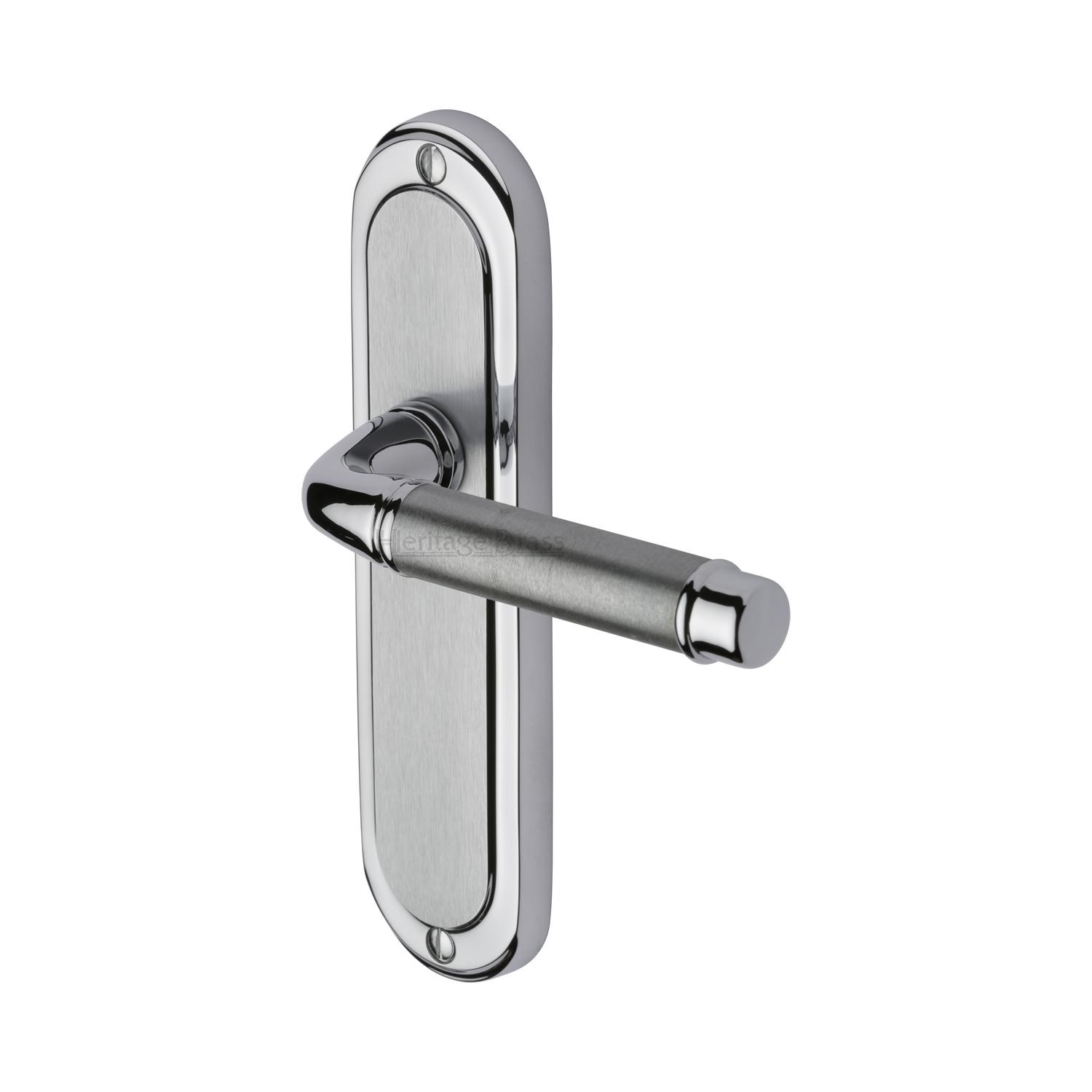 Heritage Brass Door Handle Lever Latch Saturn Design