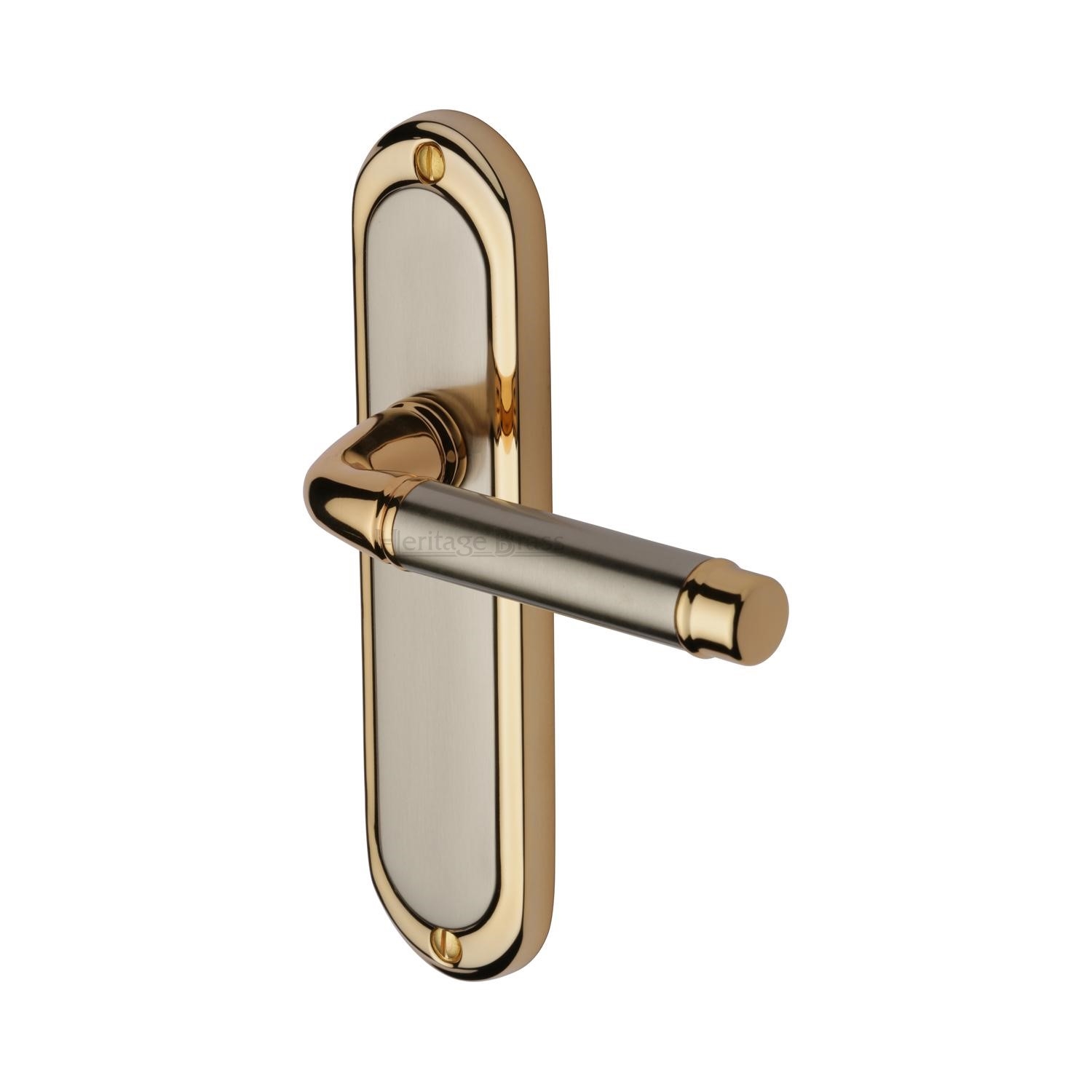 Heritage Brass Door Handle Lever Latch Saturn Design