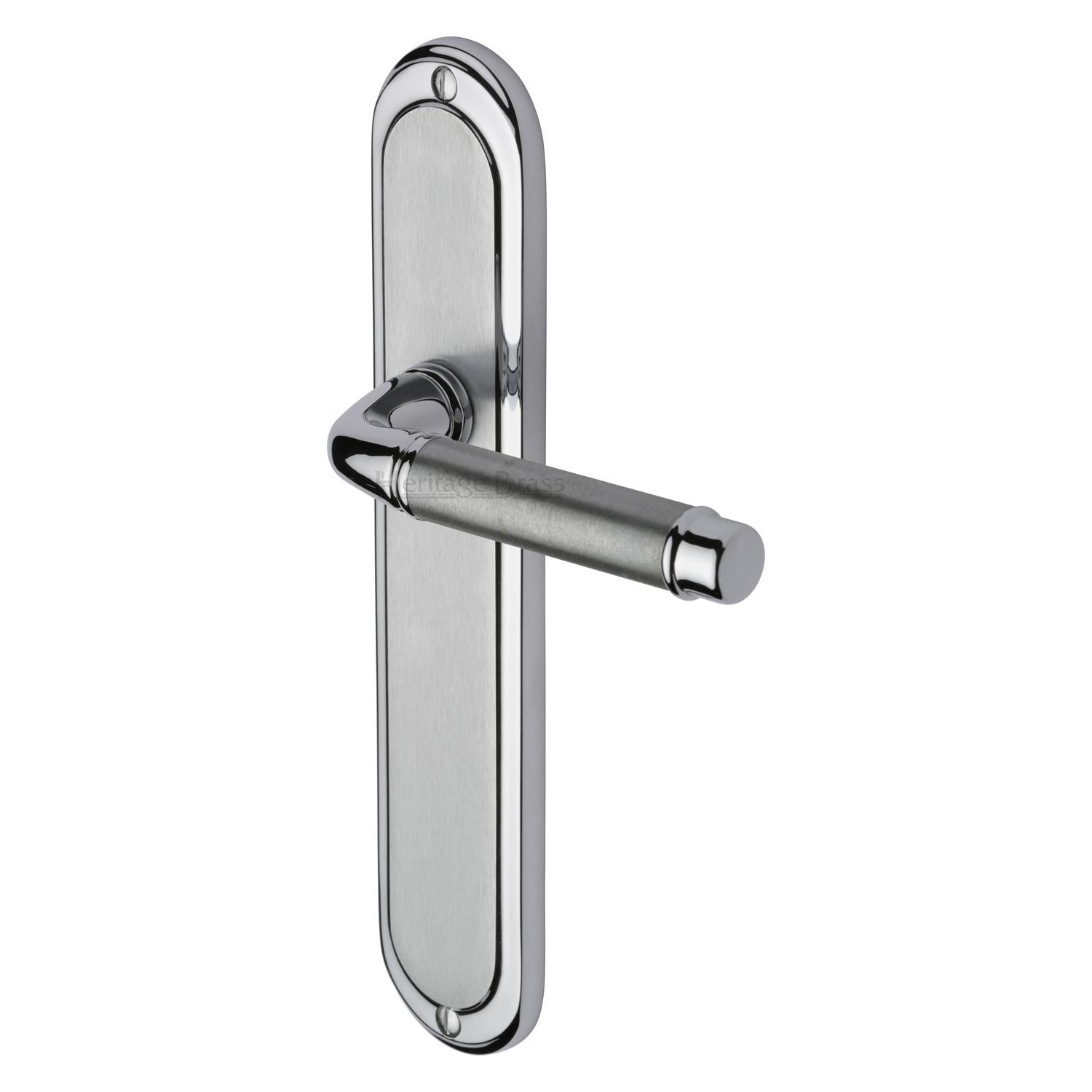 Heritage Brass Door Handle Lever Latch Saturn Long Design