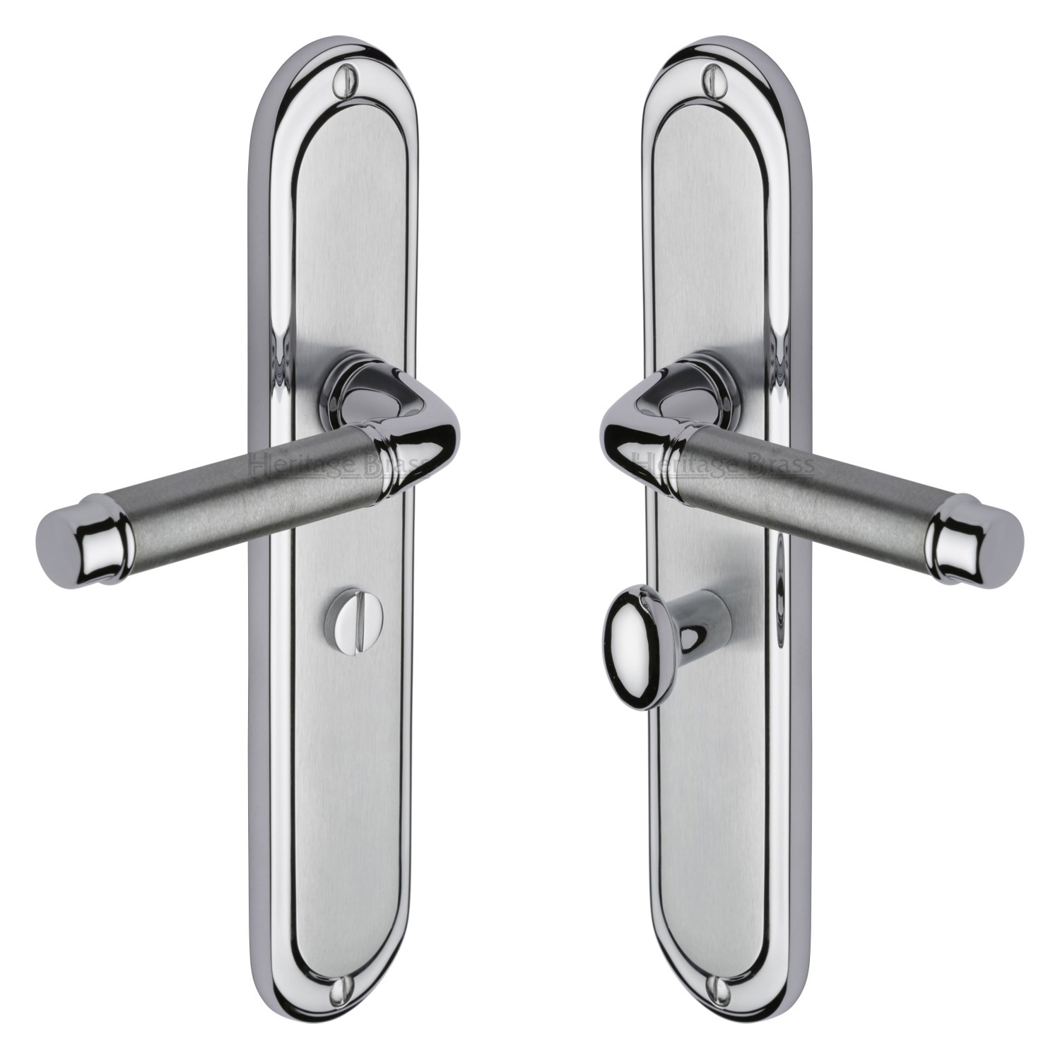 Heritage Brass Door Handle for Bathroom Saturn Long Design