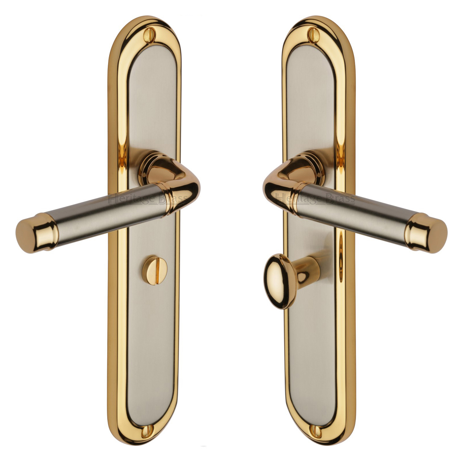 Heritage Brass Door Handle for Bathroom Saturn Long Design