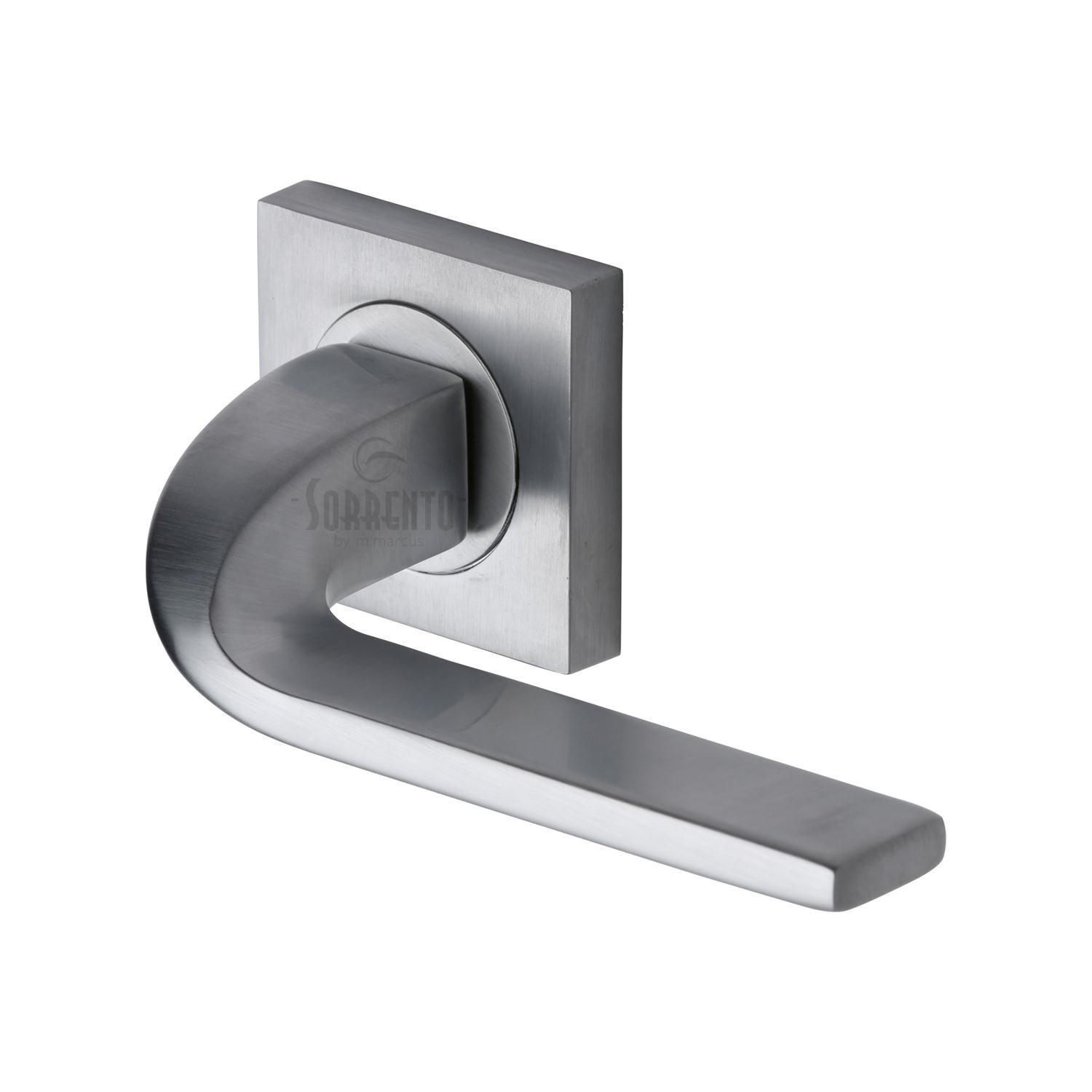 Sorrento Door Handle Lever Latch on Round Rose Stanford Design