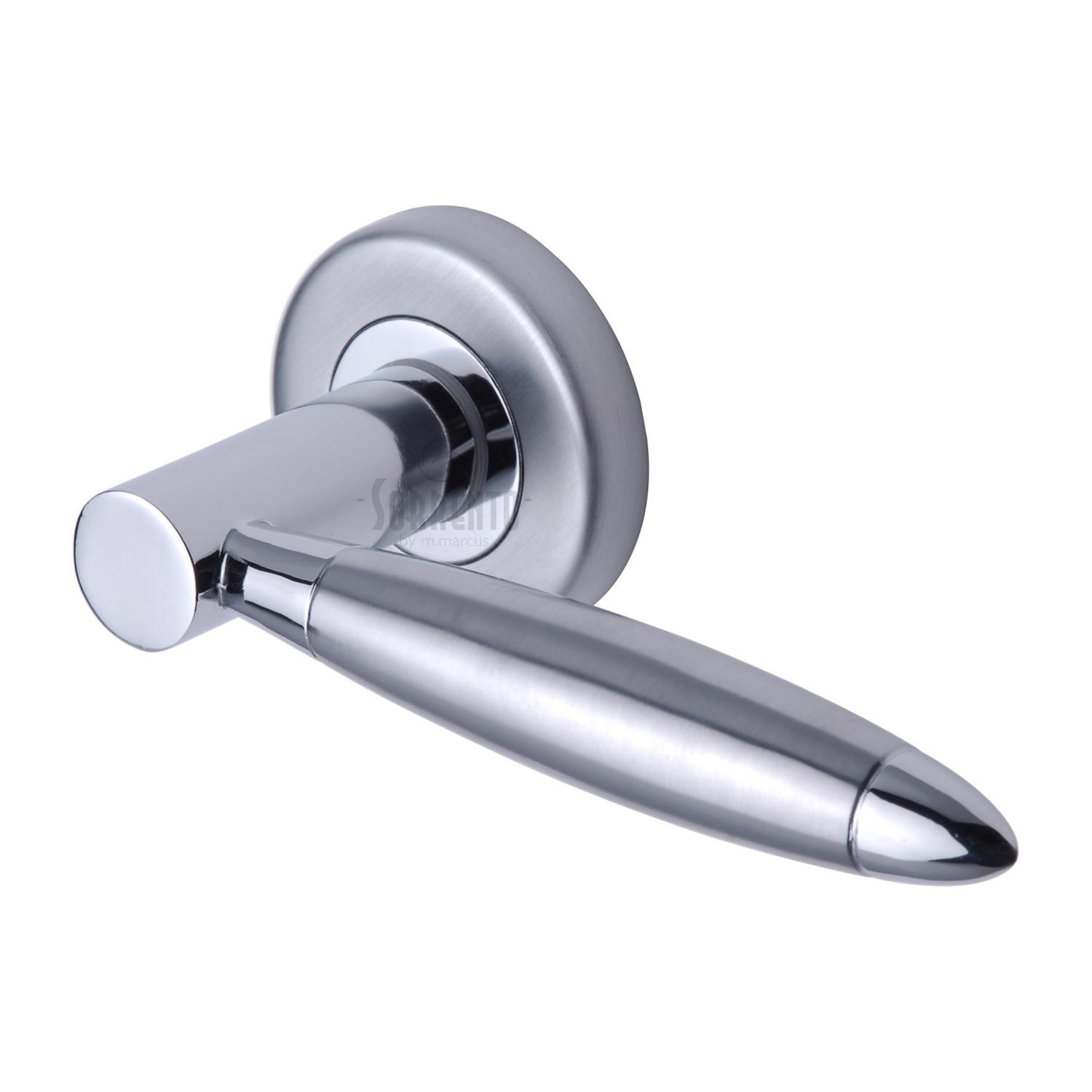 Sorrento Door Handle Lever Latch on Round Rose Fluo Design