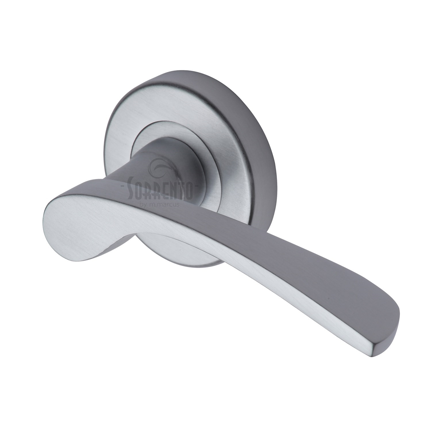 Sorrento Door Handle Lever Latch on Round Rose Arcadia Design