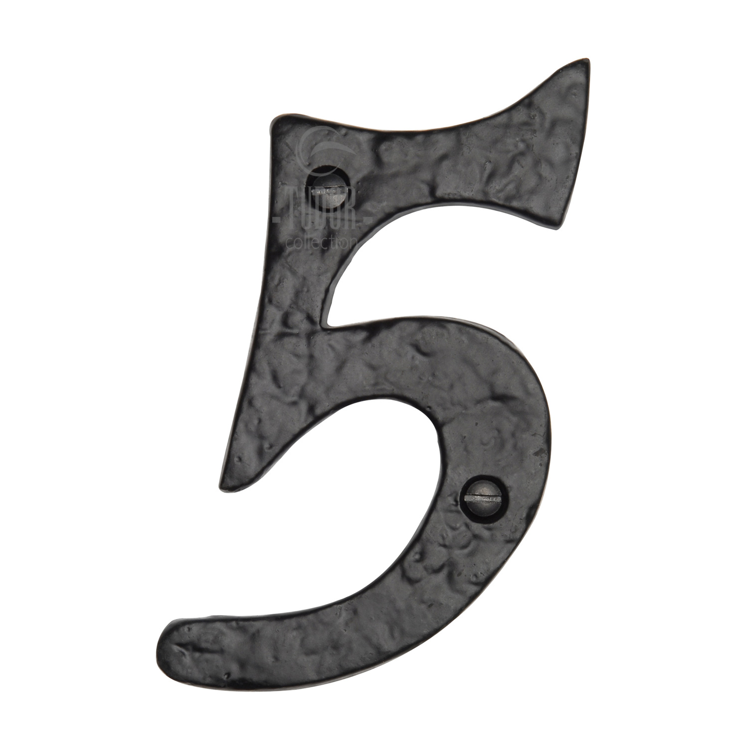 The Tudor Numeral 5 - 4" Black Iron