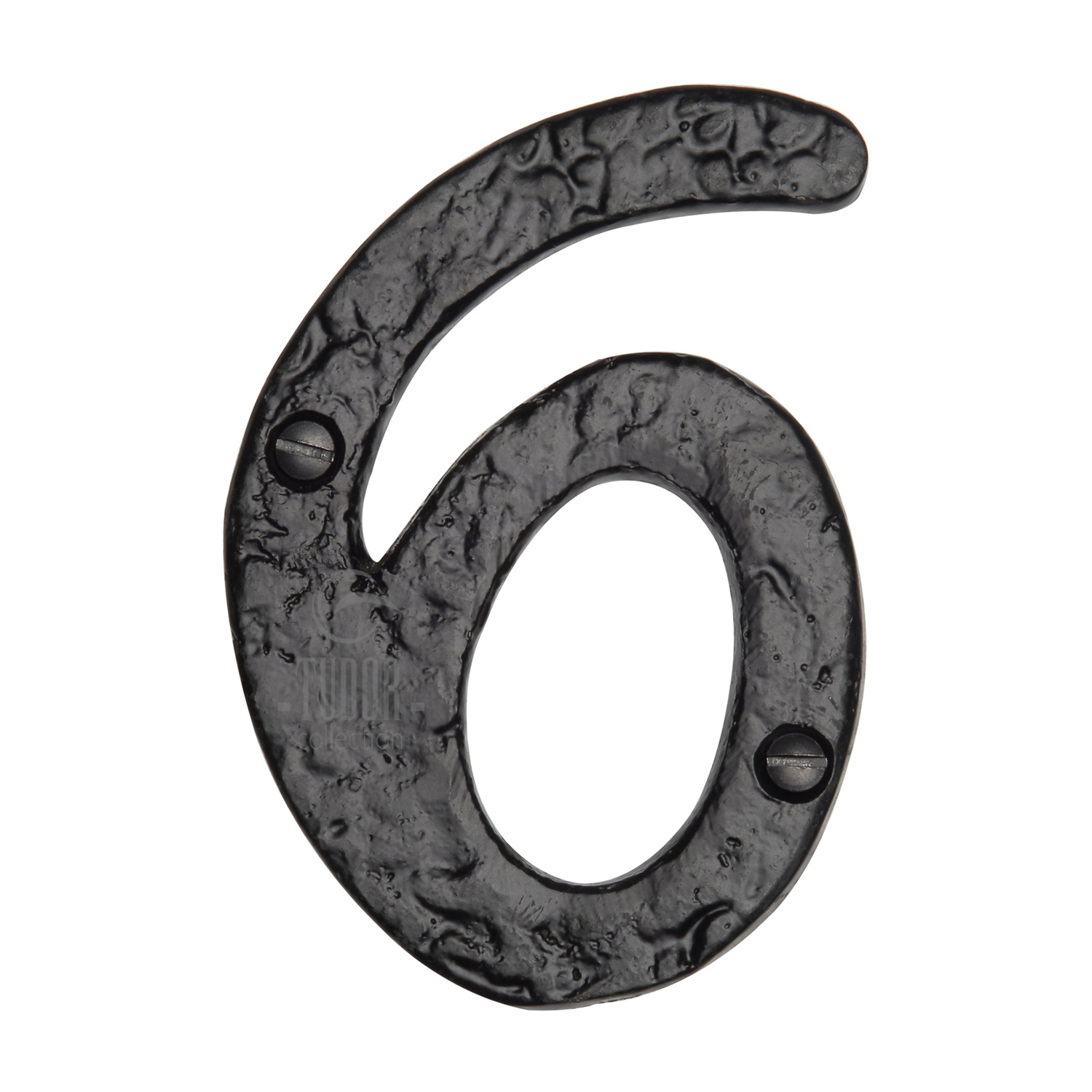 The Tudor Numeral 6 - 4" Black Iron