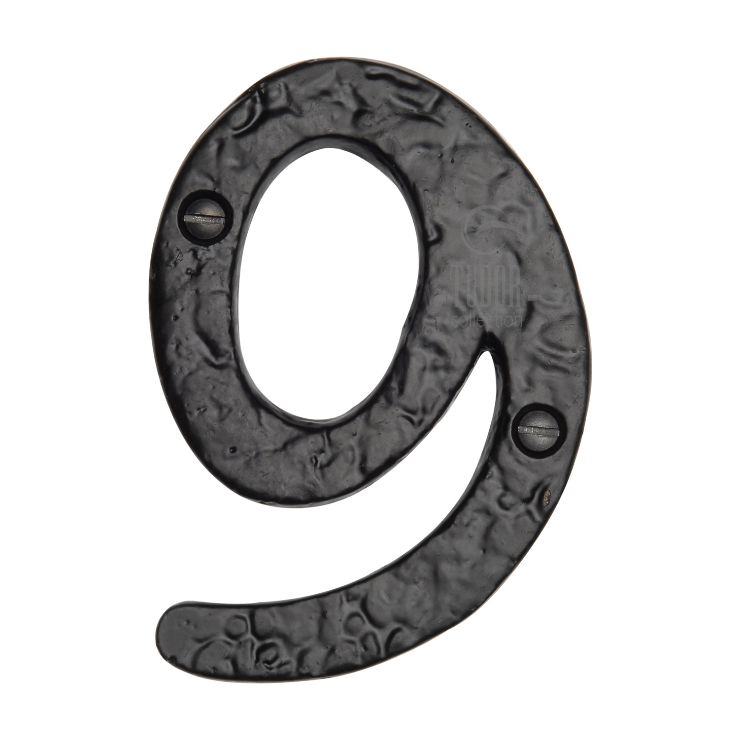 The Tudor Numeral 9 - 4" Black Iron