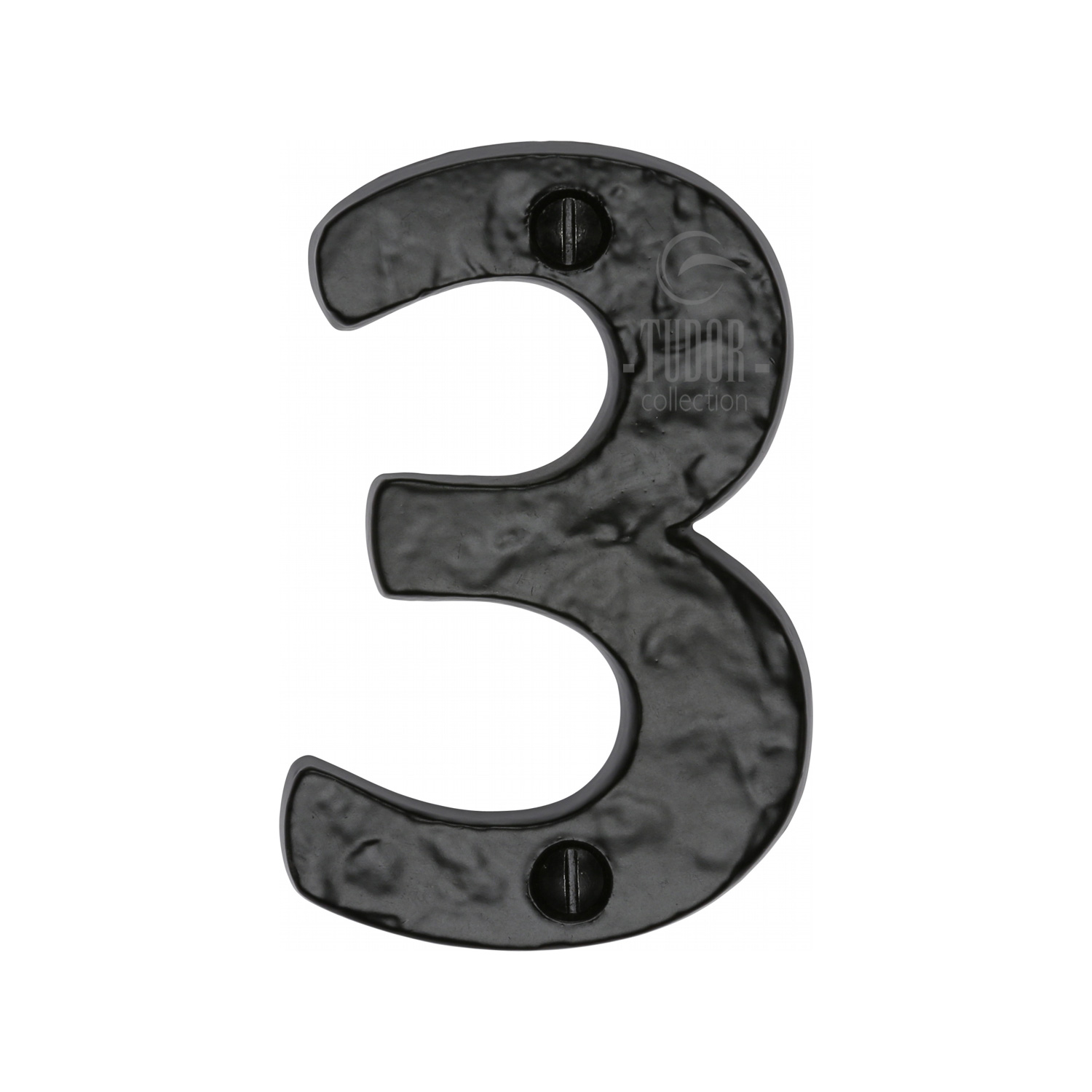 The Tudor Numeral 3 - 3" Black Iron