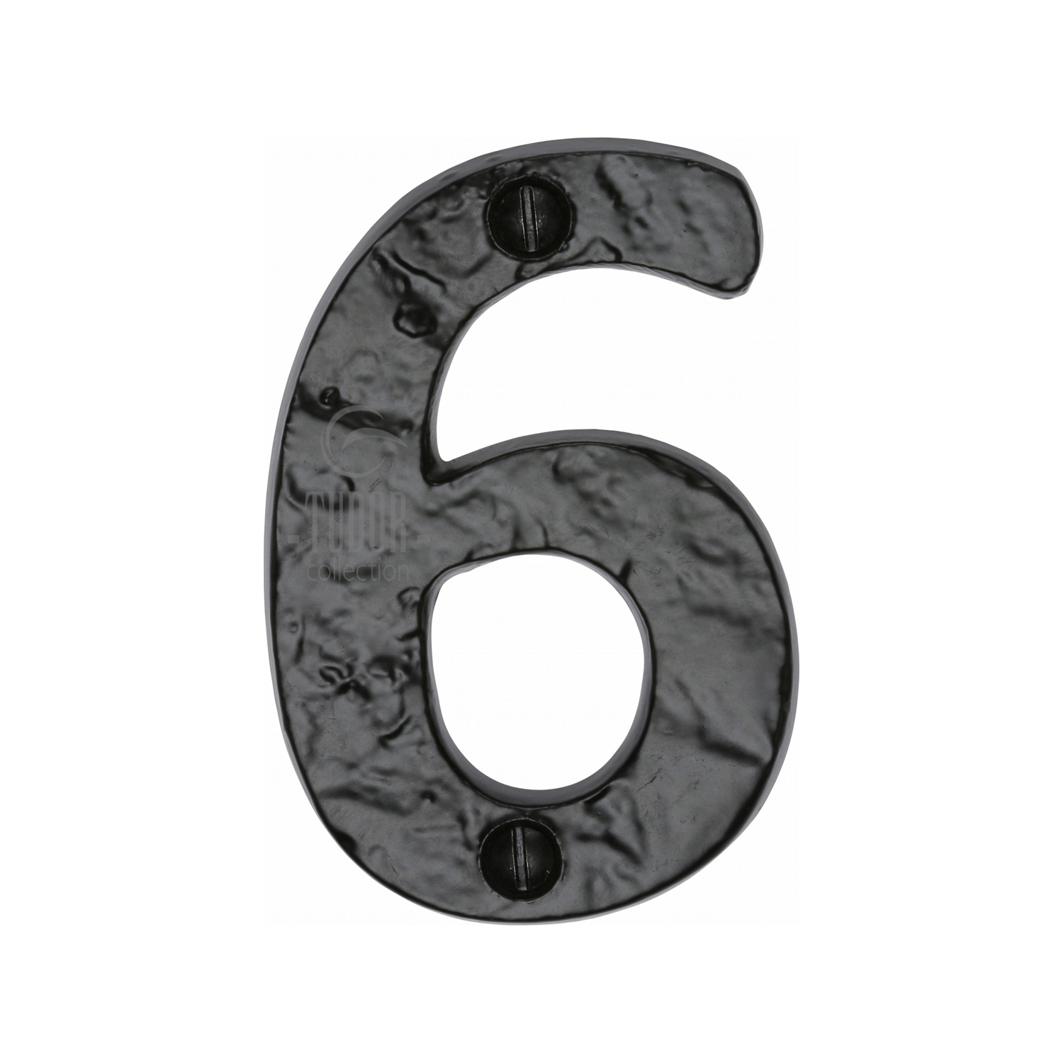 The Tudor Numeral 6 - 3" Black Iron