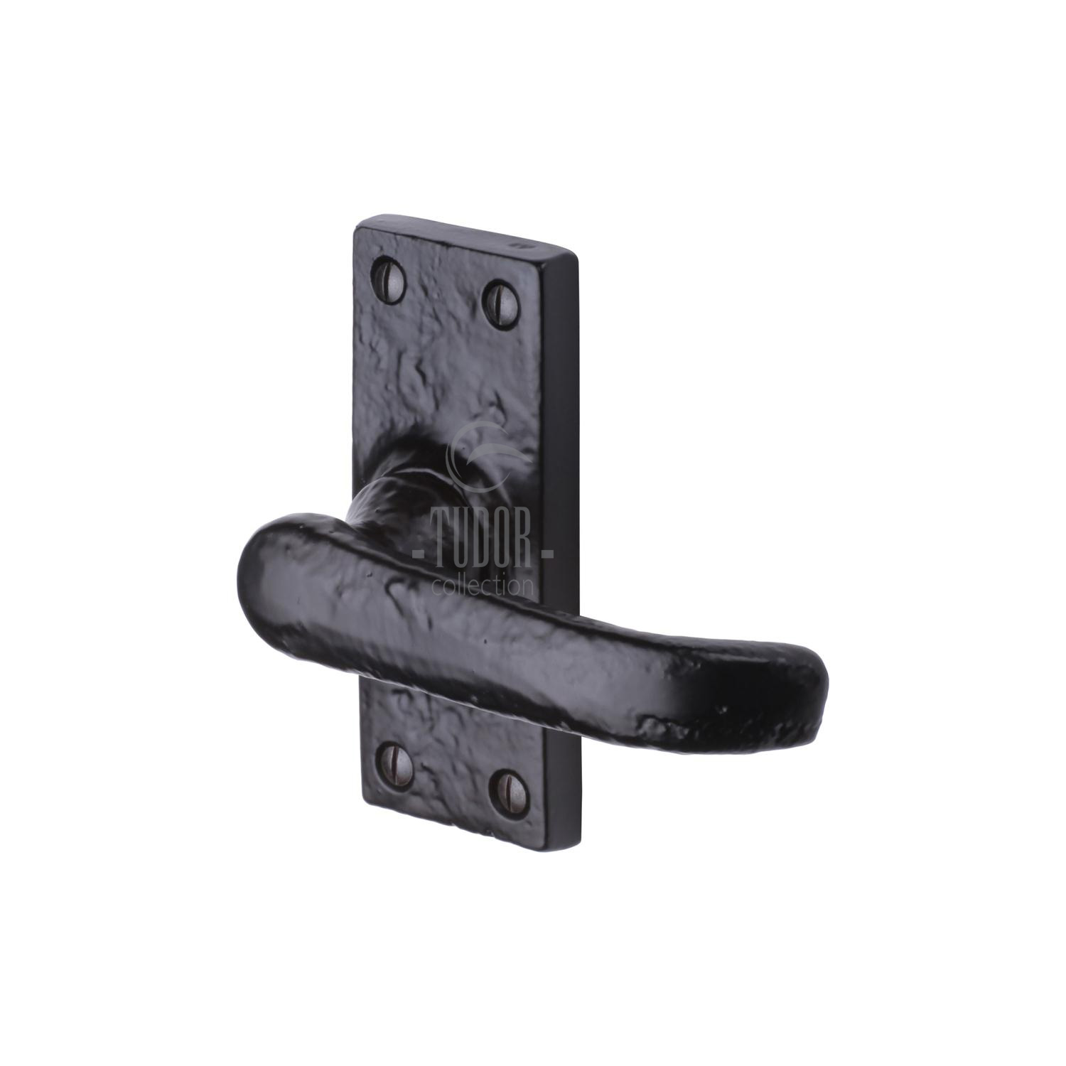 The Tudor Door Handle Lever Latch Windsor Design Black Iron